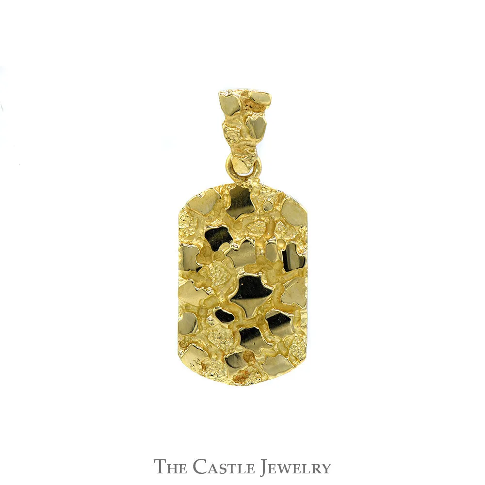 14k Yellow Gold Nugget Style Bar Pendant