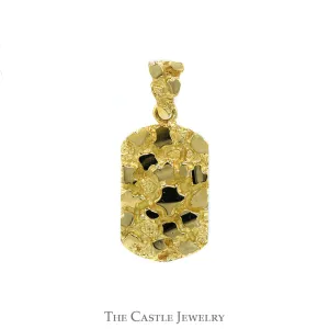 14k Yellow Gold Nugget Style Bar Pendant