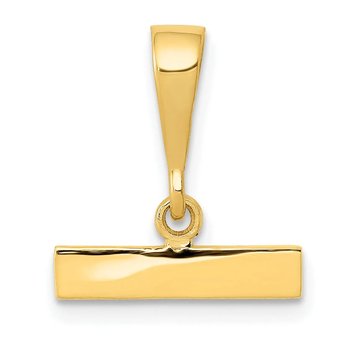 14k Yellow Gold Polished Finish Medium Size Top Bar for Number Charm Pendant