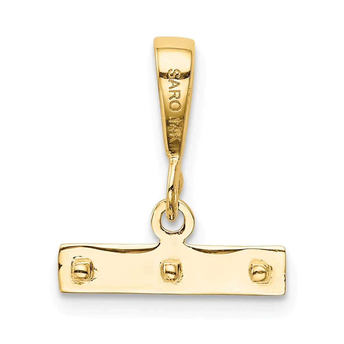 14k Yellow Gold Polished Finish Medium Size Top Bar for Number Charm Pendant