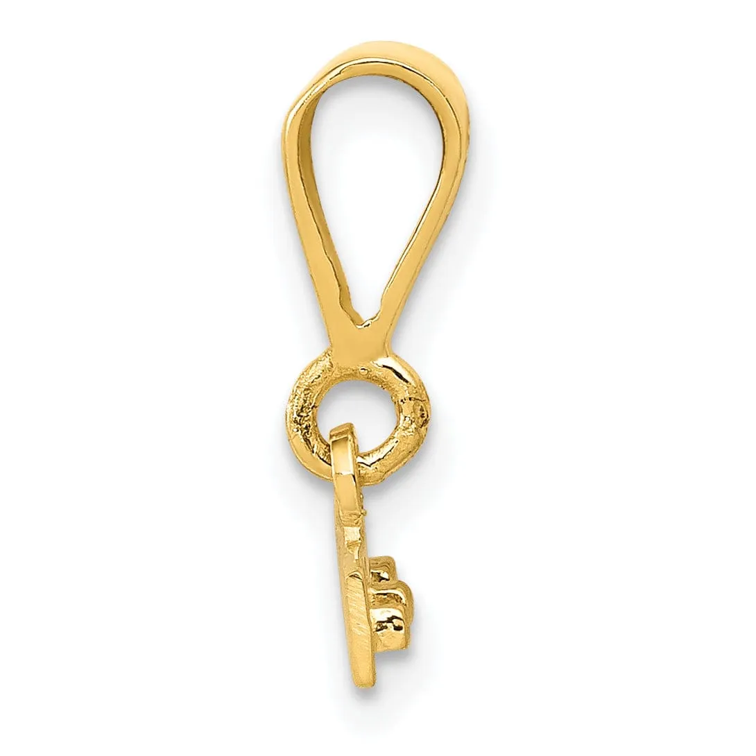 14k Yellow Gold Polished Finish Medium Size Top Bar for Number Charm Pendant