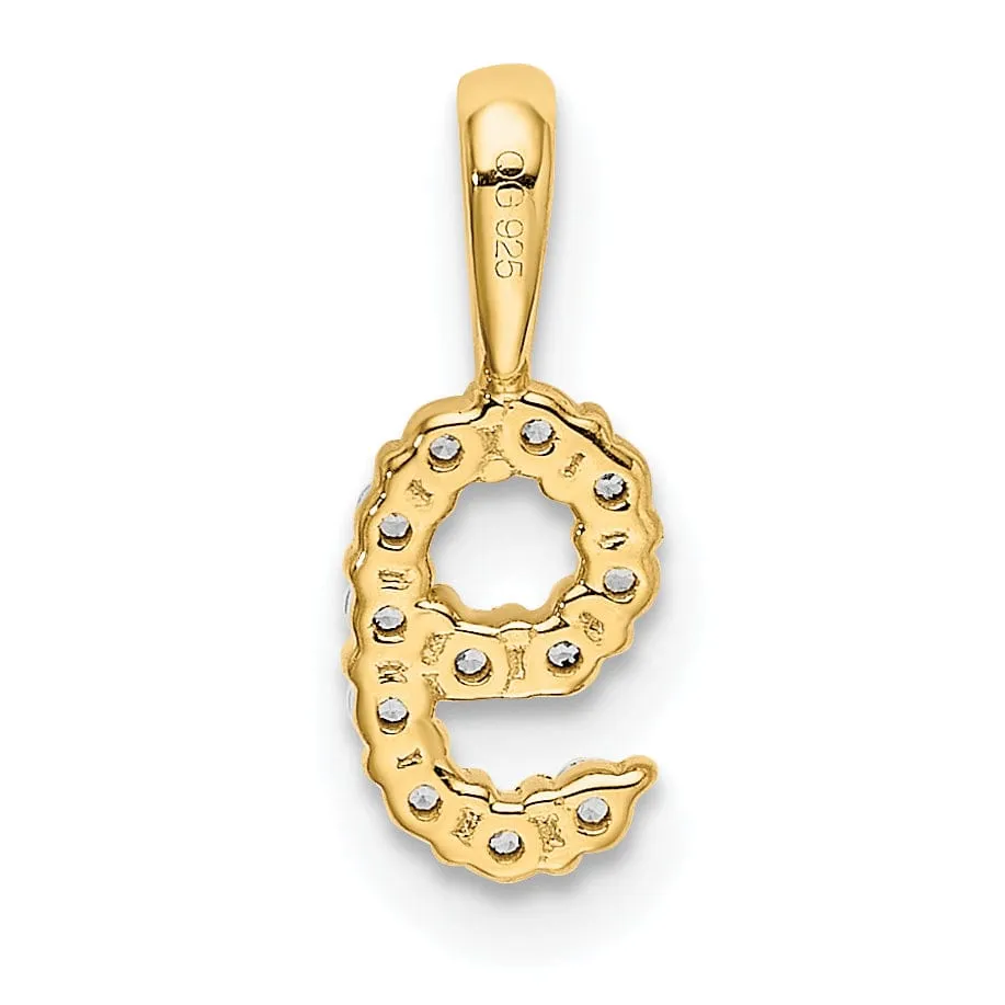 14k Yellow Gold Polished Finish with Diamonds Number 9 Pendant