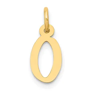 14k Yellow Gold Small Slanted Block Letter O Initial Pendant