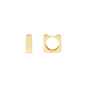 14K Yellow Gold Small Square Hoop Earrings