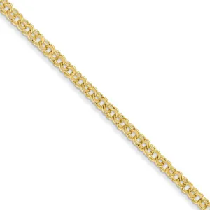 14k Yellow Gold Solid Double Link Charm Bracelet