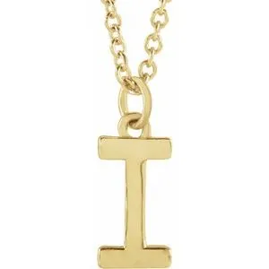 14K Yellow Initial I Dangle 16" Necklace