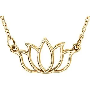 14K Yellow Tiny Posh® Lotus 16-18" Necklace