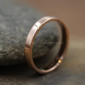 14kt Rose Gold 3x1.2mm Flat Band - Glossy Finish