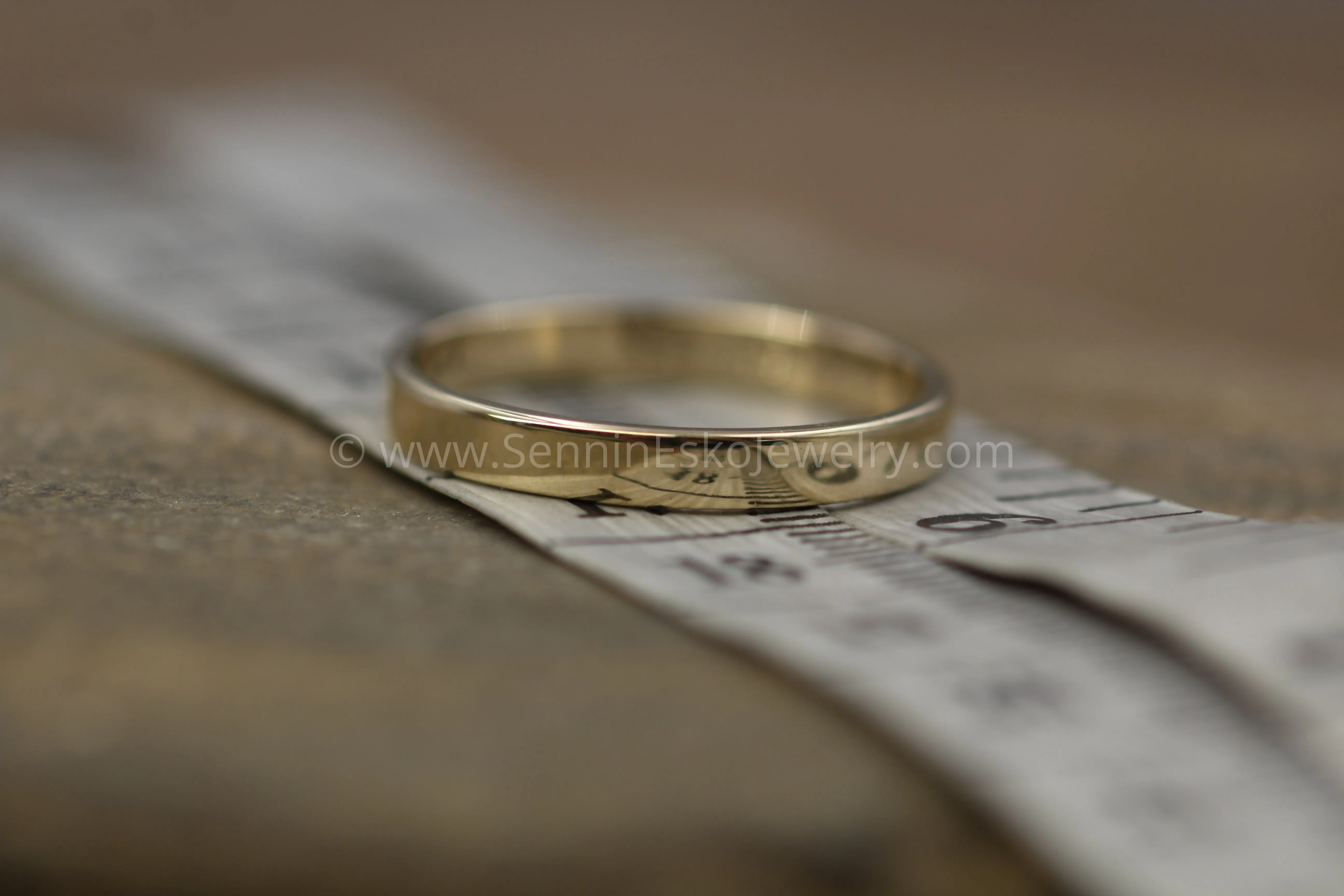 14kt Rose Gold 3x1.2mm Flat Band - Glossy Finish