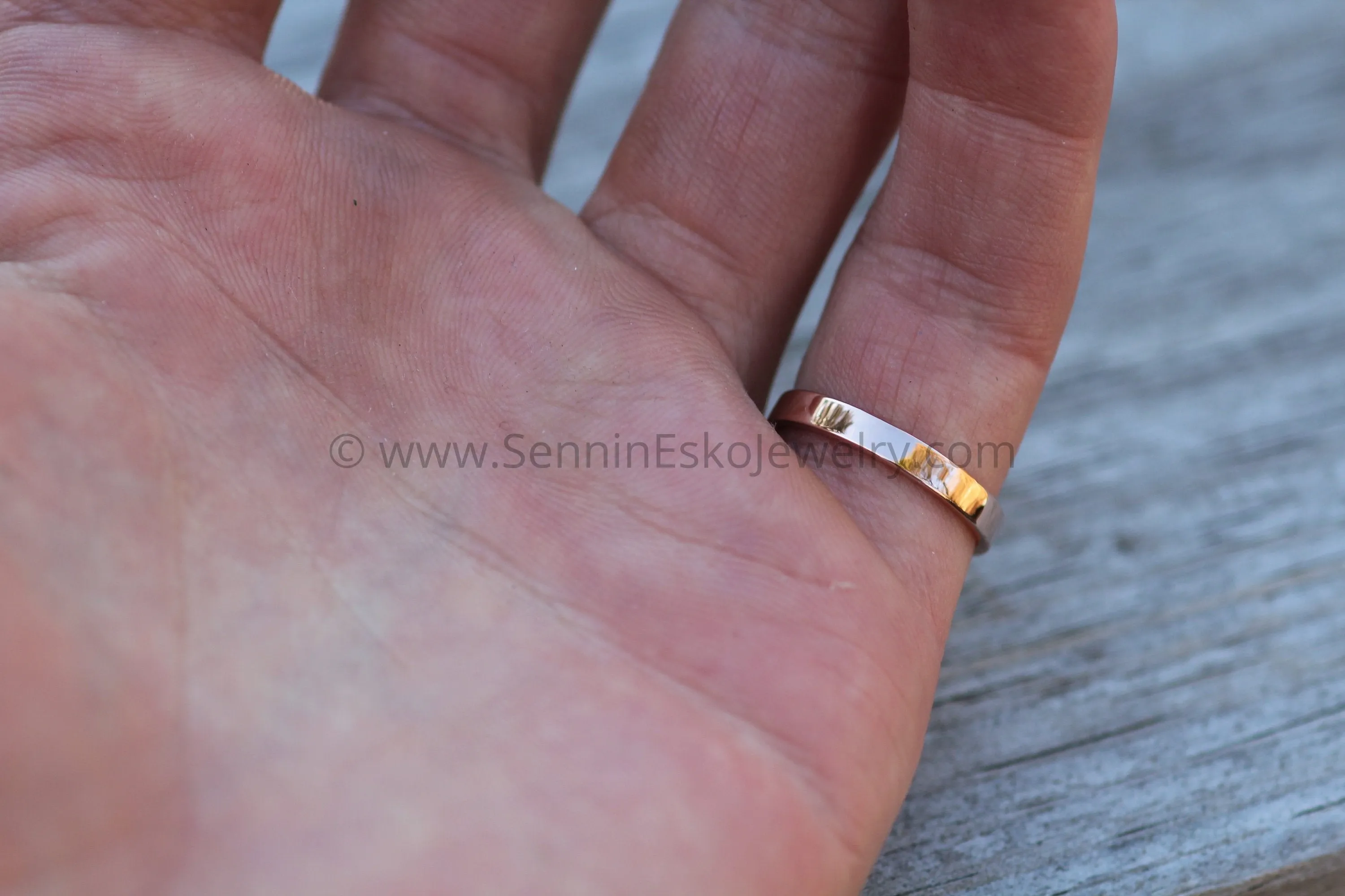 14kt Rose Gold 3x1.2mm Flat Band - Glossy Finish