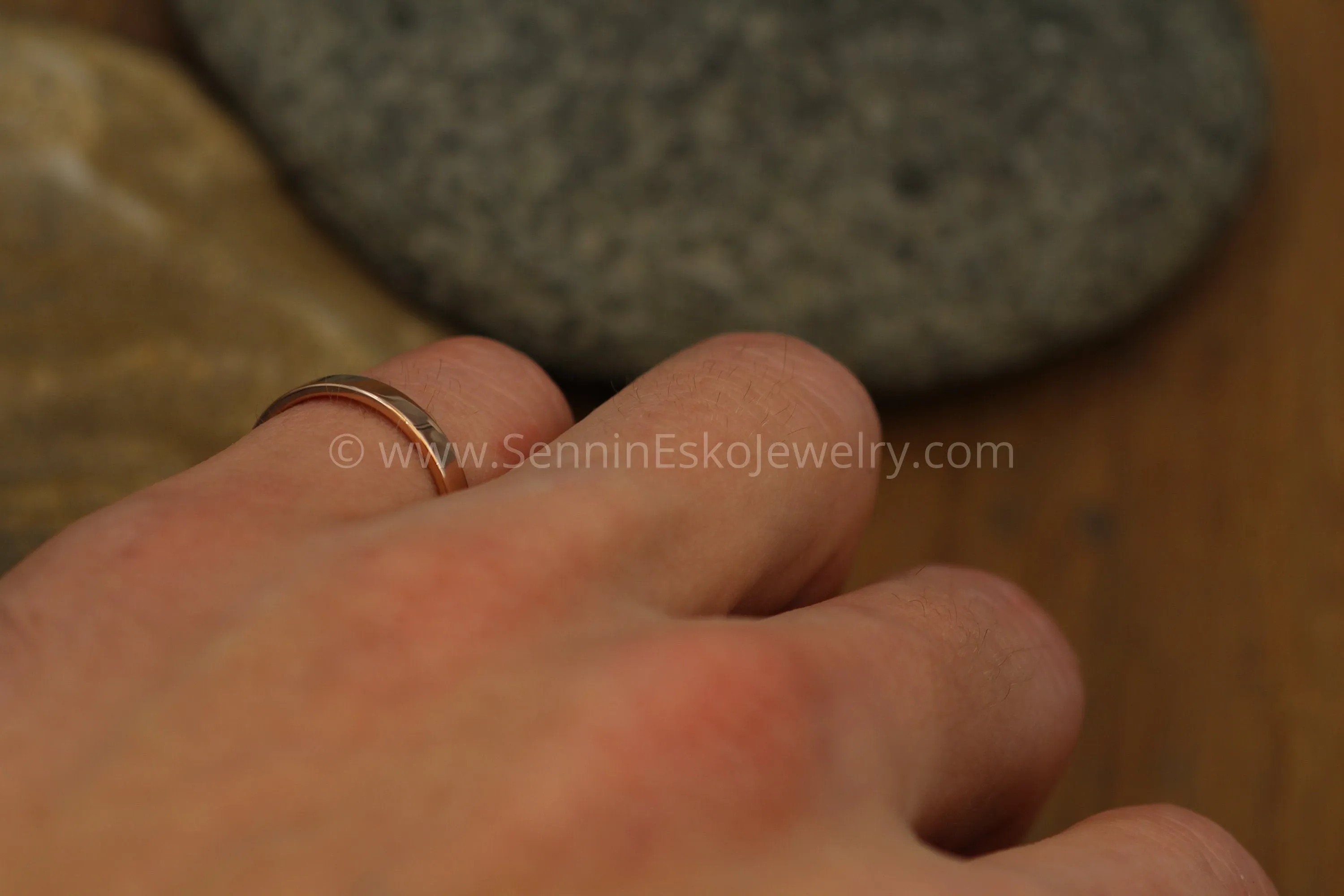 14kt Rose Gold 3x1.2mm Flat Band - Glossy Finish
