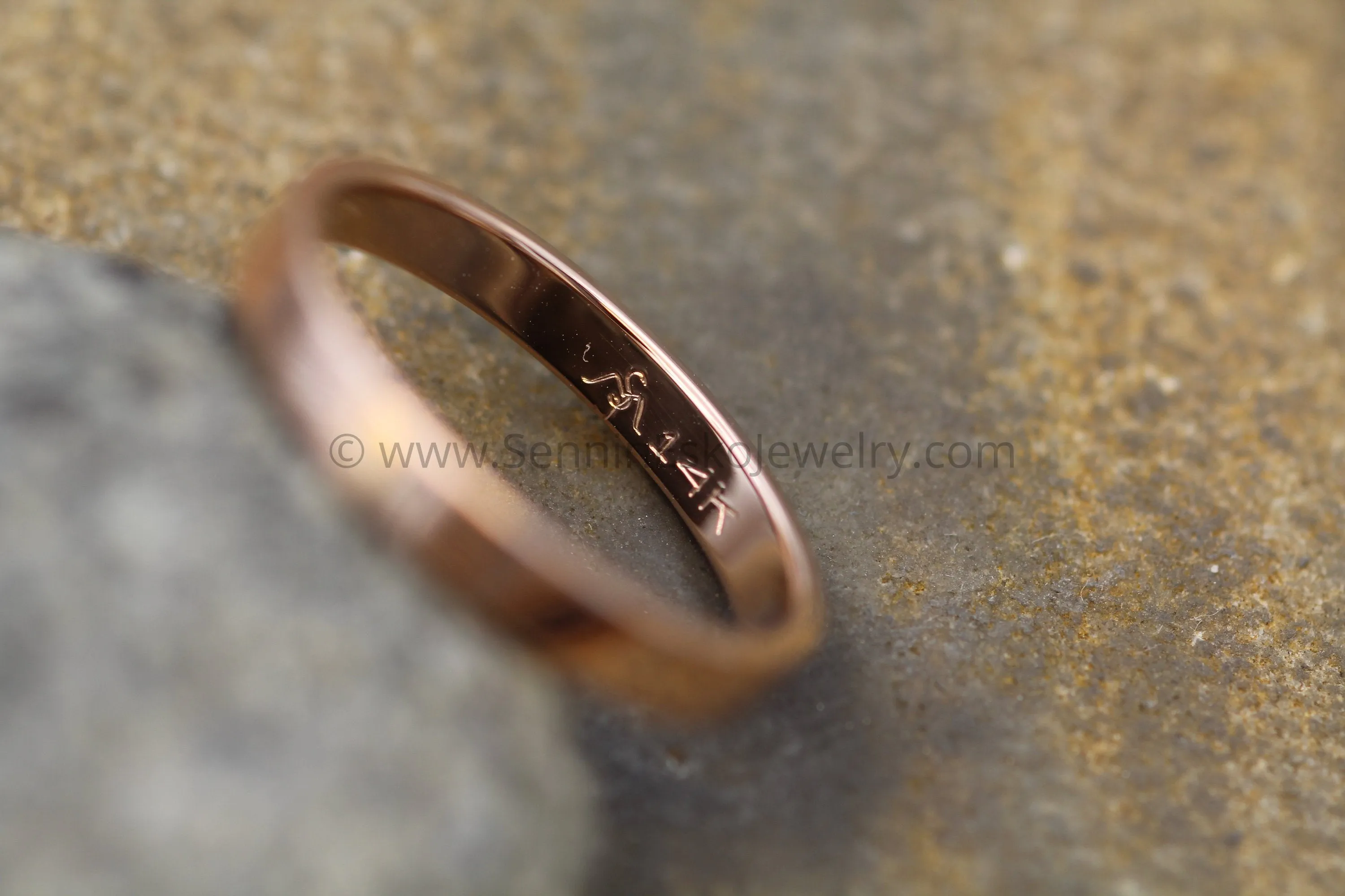 14kt Rose Gold 3x1.2mm Flat Band - Glossy Finish