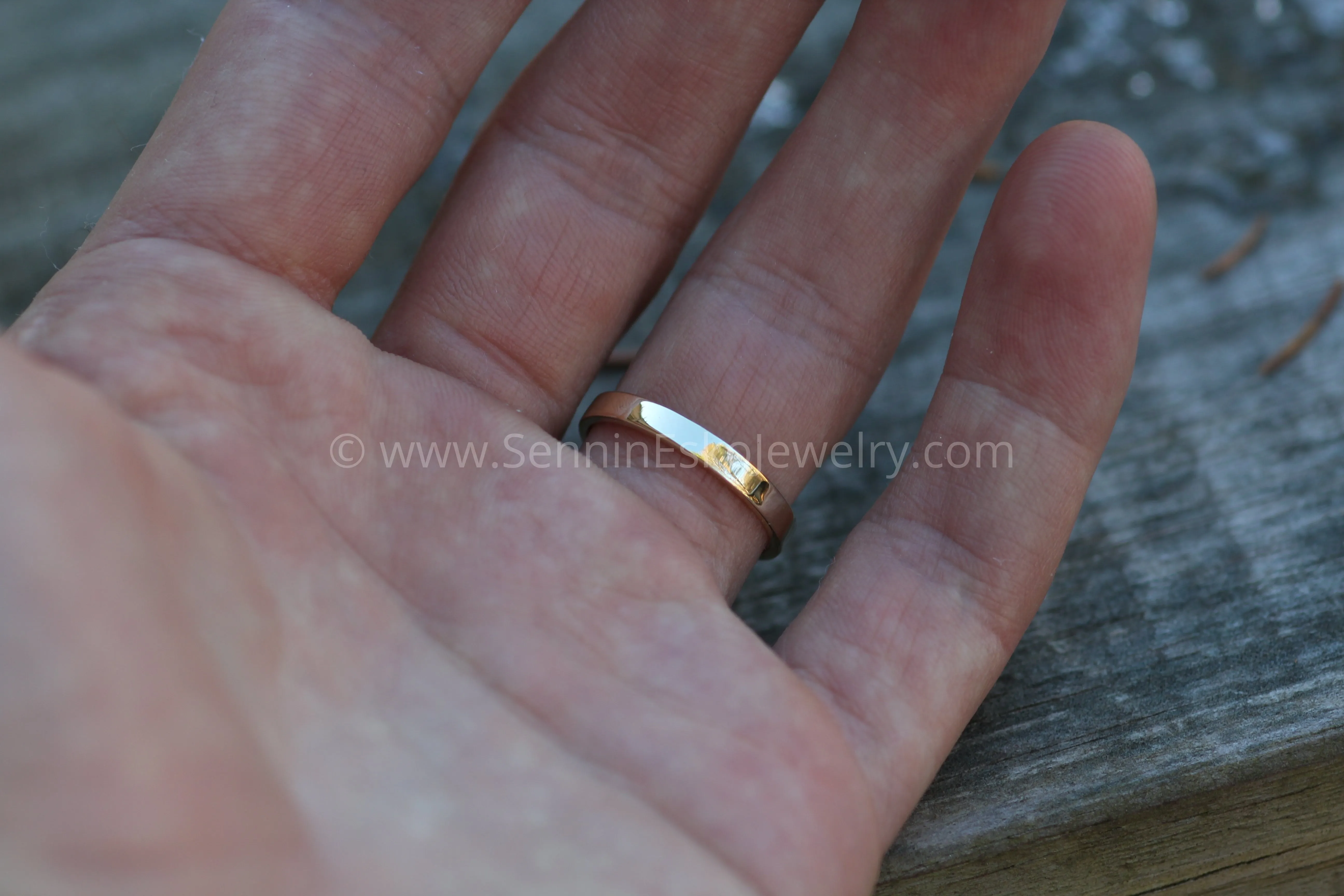 14kt Rose Gold 3x1.2mm Flat Band - Glossy Finish