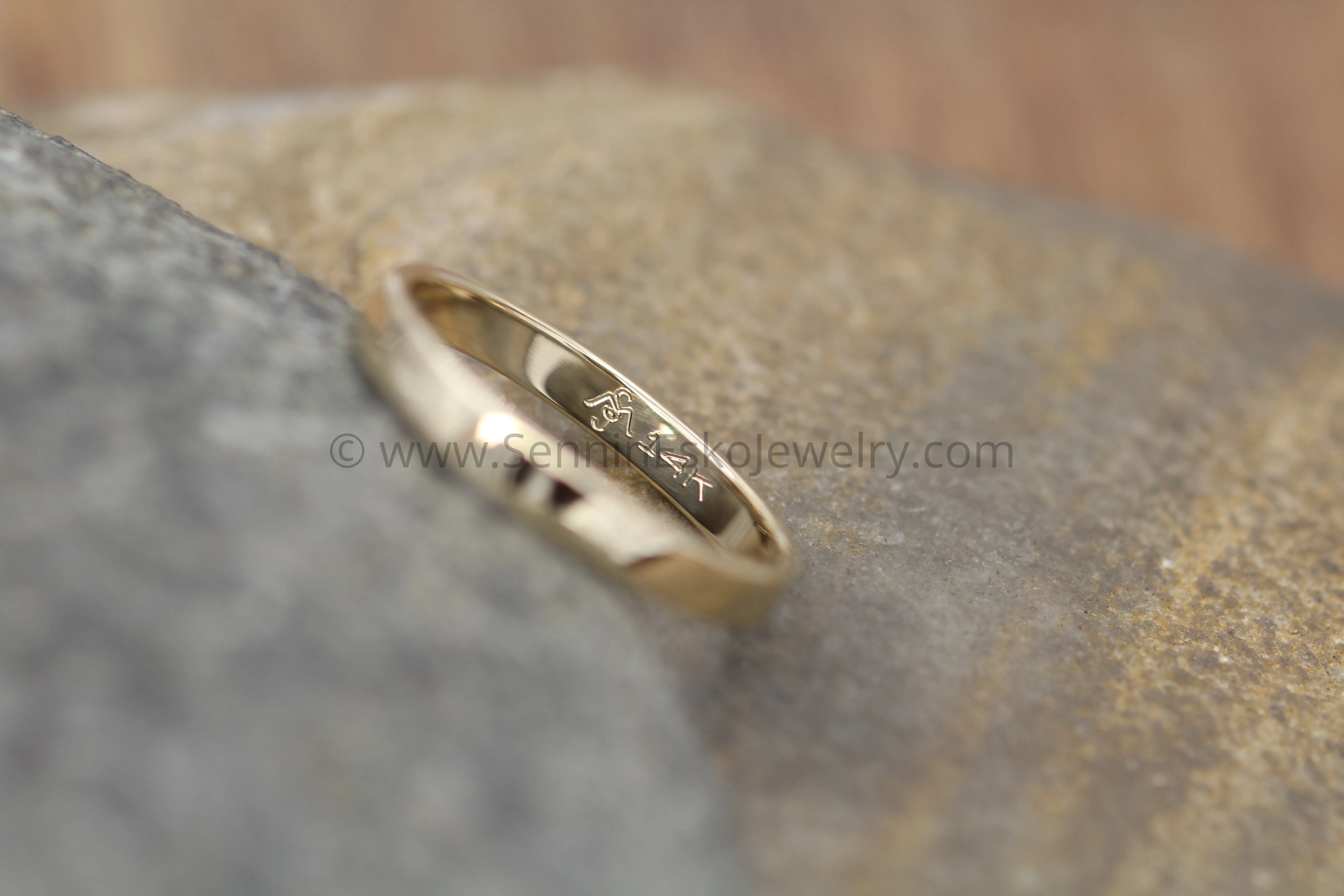 14kt Rose Gold 3x1.2mm Flat Band - Glossy Finish