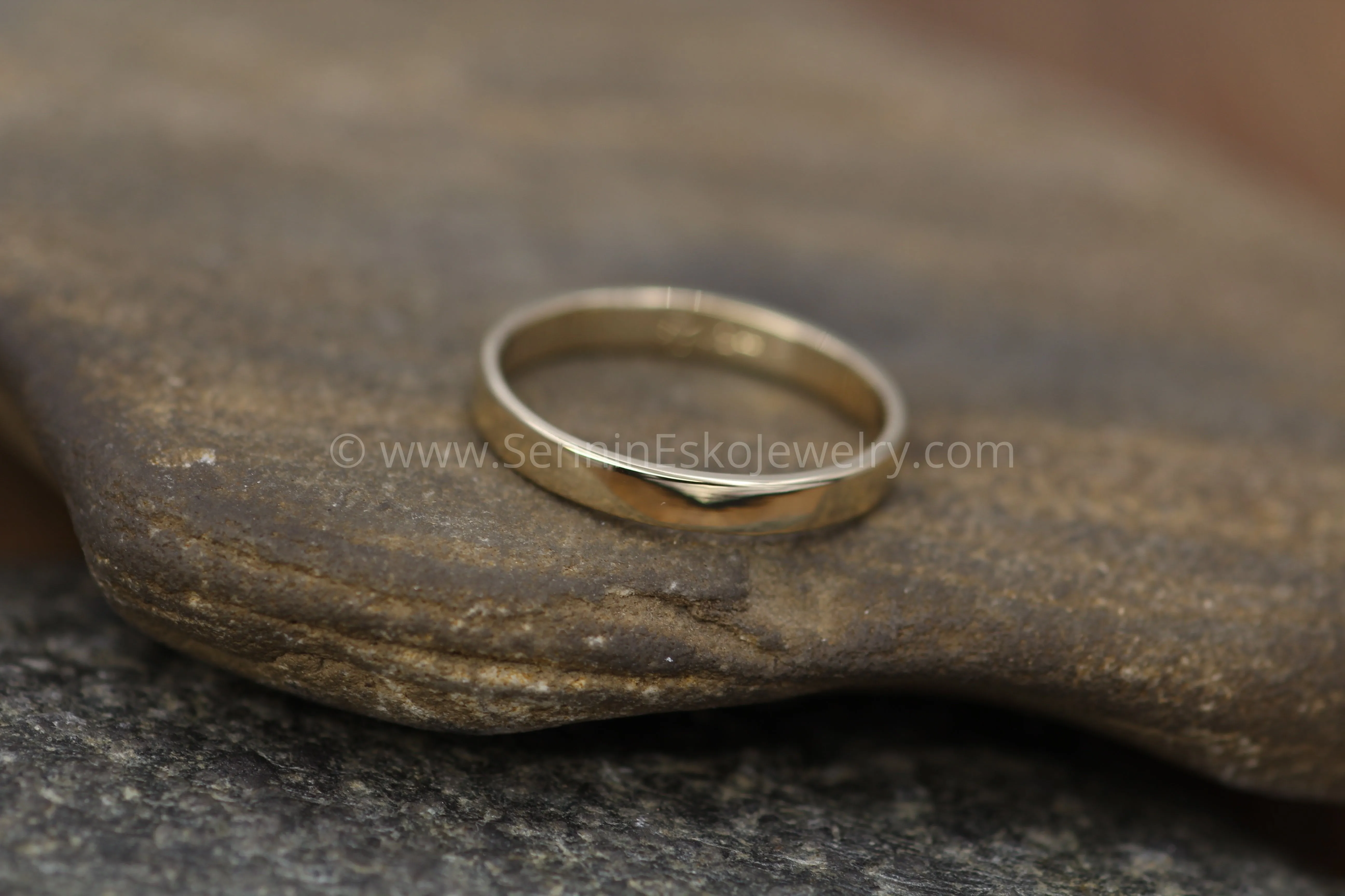 14kt Rose Gold 3x1.2mm Flat Band - Glossy Finish