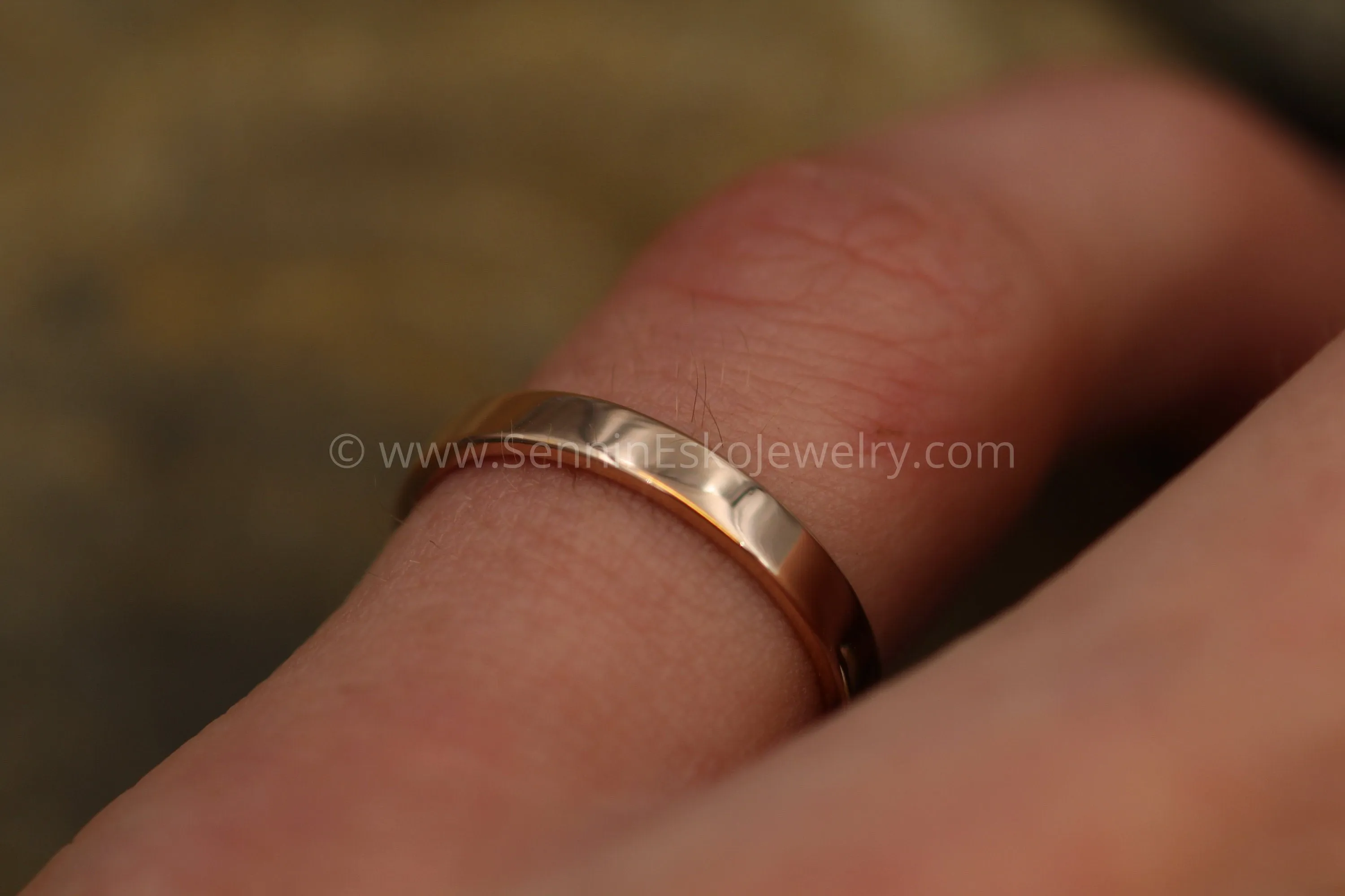 14kt Rose Gold 3x1.2mm Flat Band - Glossy Finish