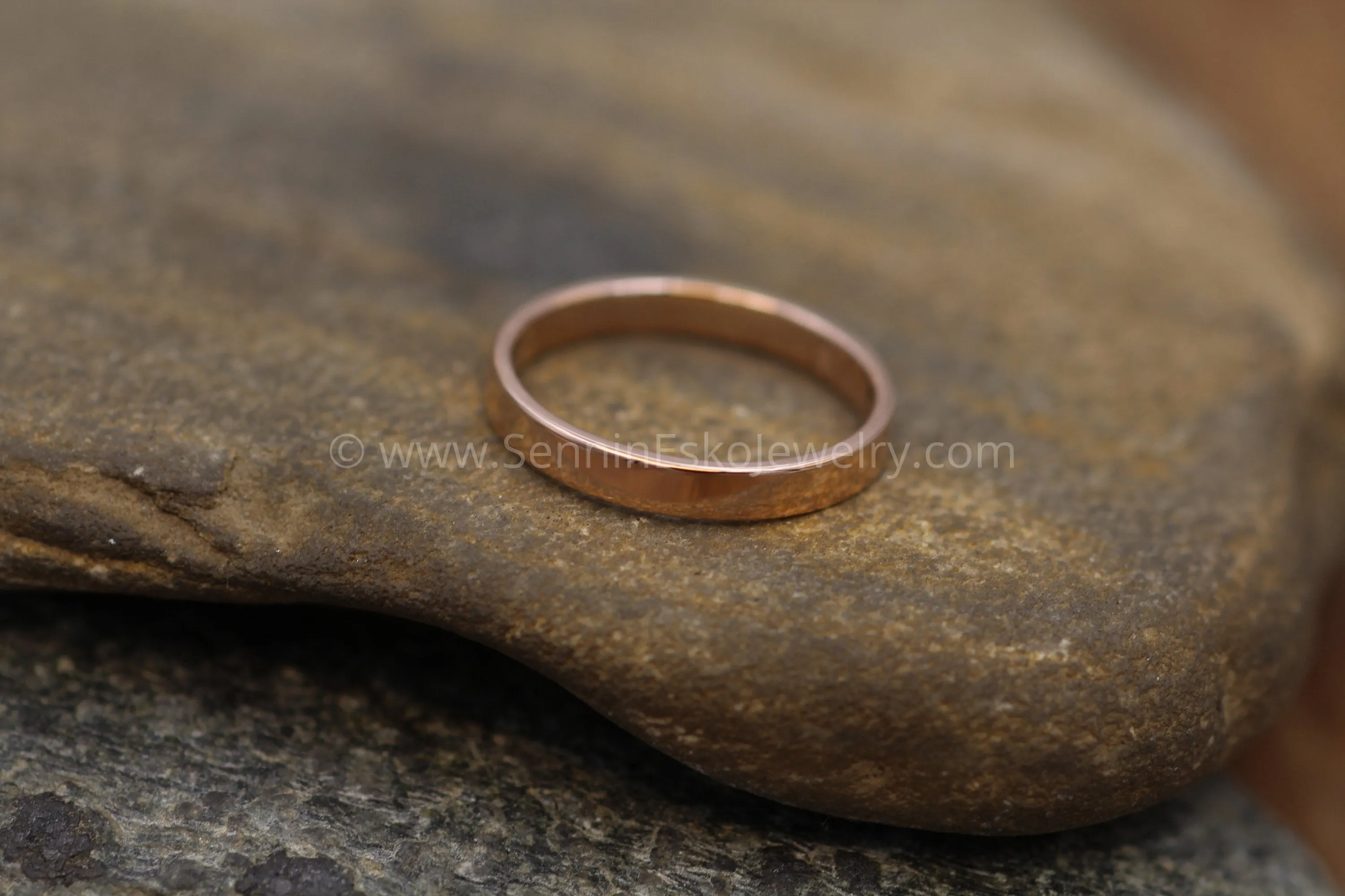 14kt Rose Gold 3x1.2mm Flat Band - Glossy Finish
