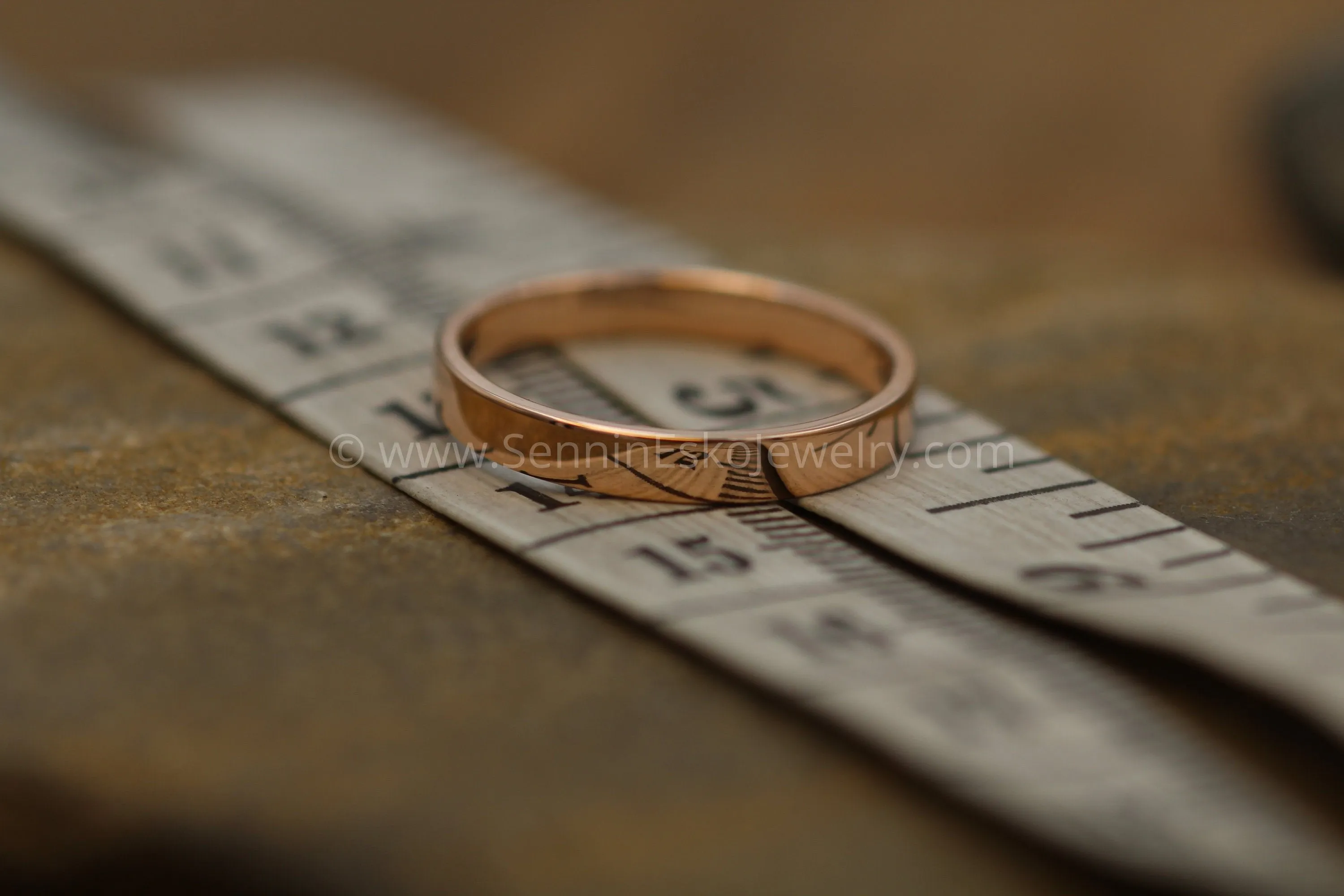 14kt Rose Gold 3x1.2mm Flat Band - Glossy Finish