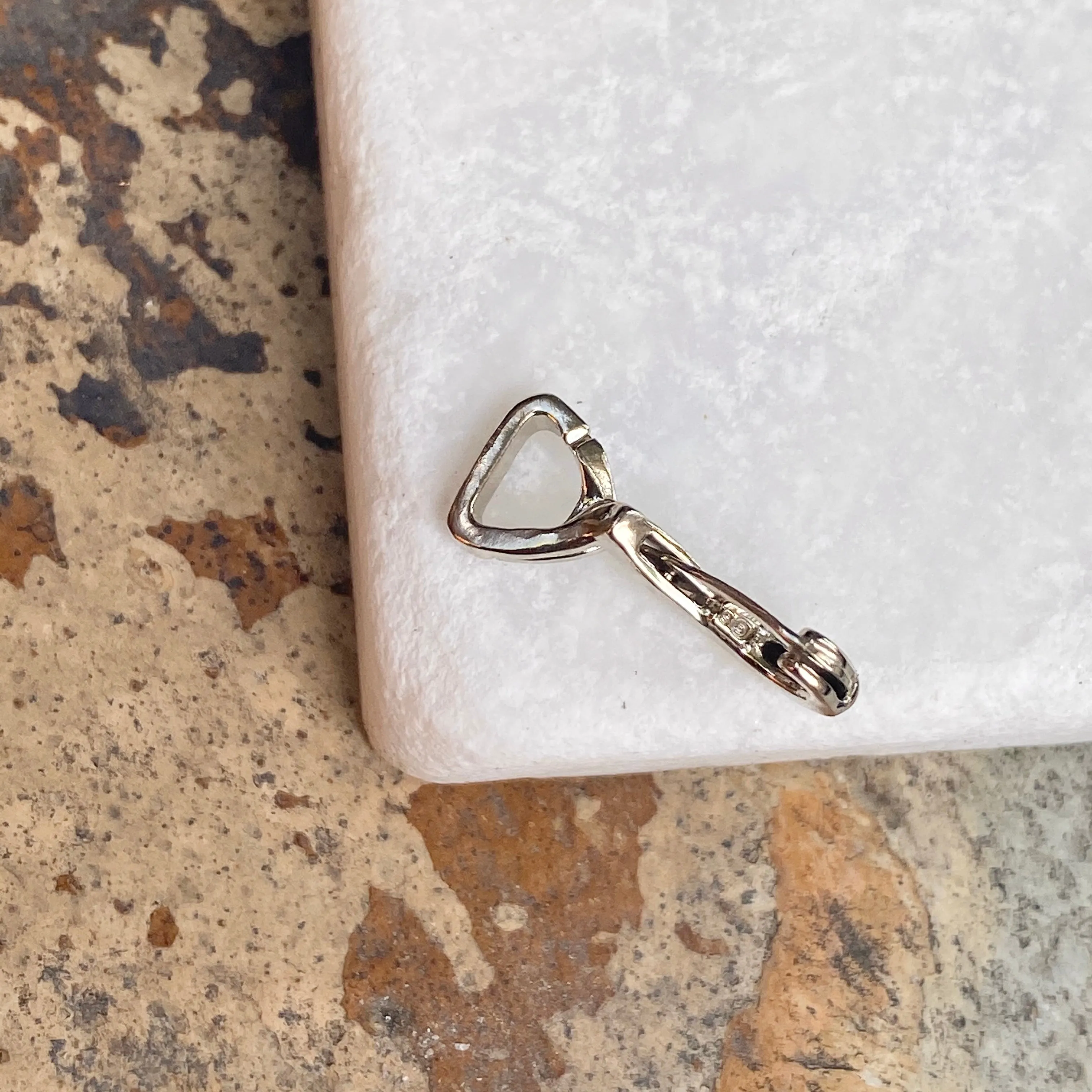 14KT White Gold Enhancer Slide Bail Hanger Interchangeable 6MM