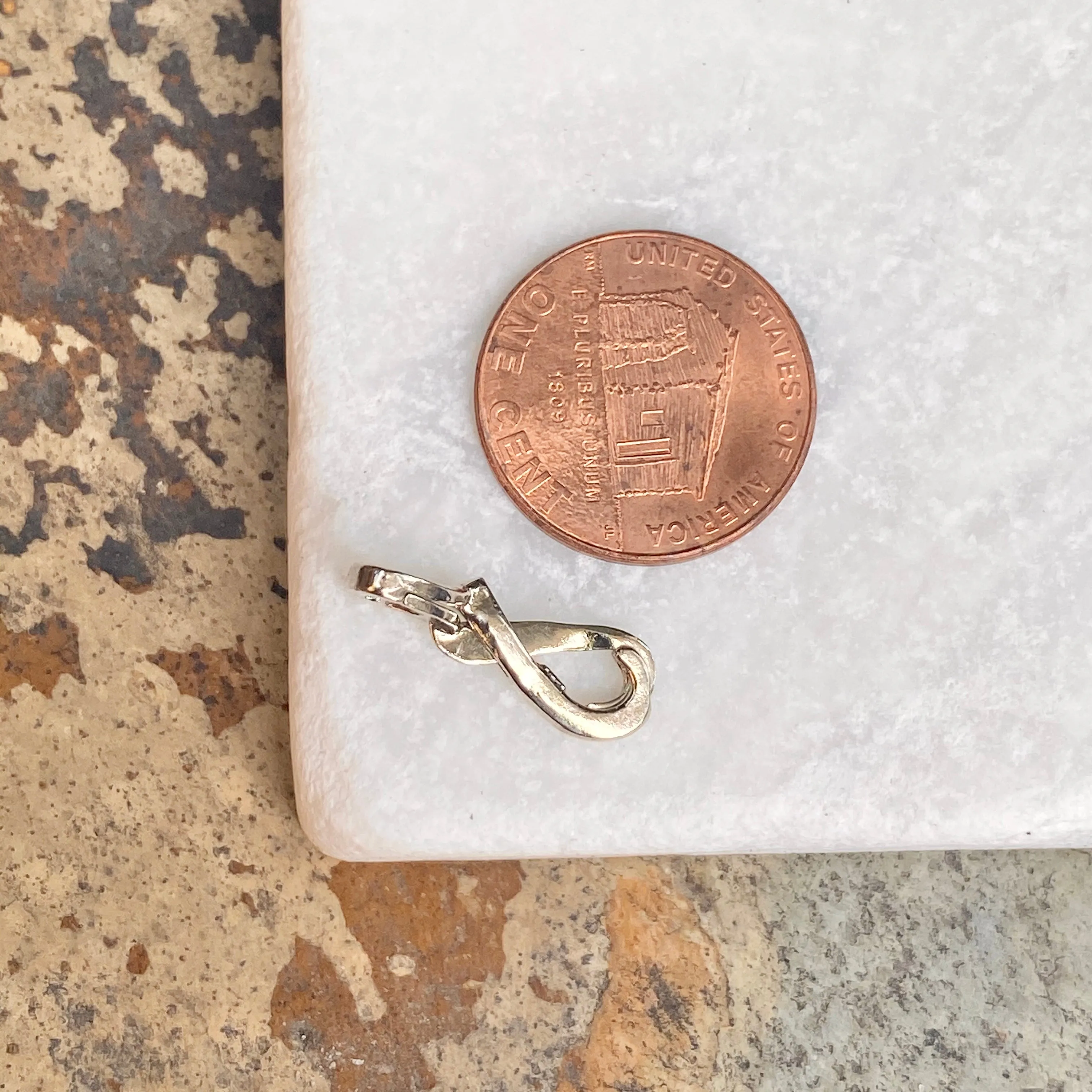 14KT White Gold Enhancer Slide Bail Hanger Interchangeable 6MM