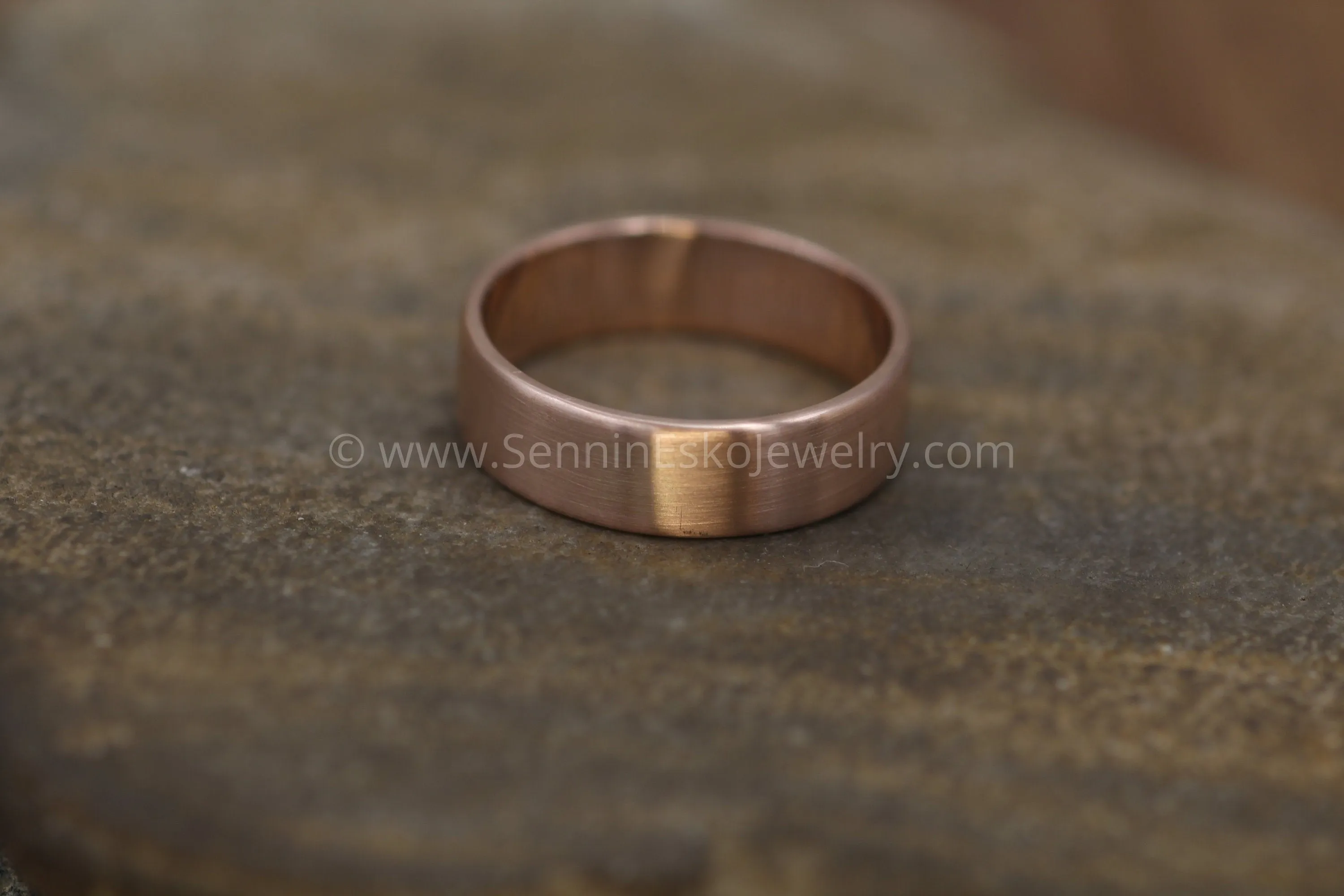 14kt Yellow 6x1.2mm Flat Band - Matte Finish