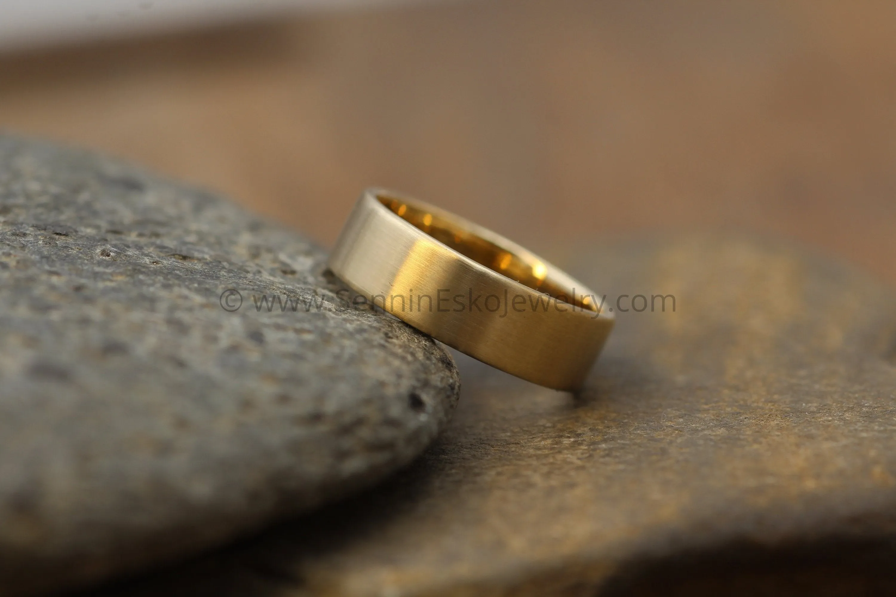 14kt Yellow 6x1.2mm Flat Band - Matte Finish