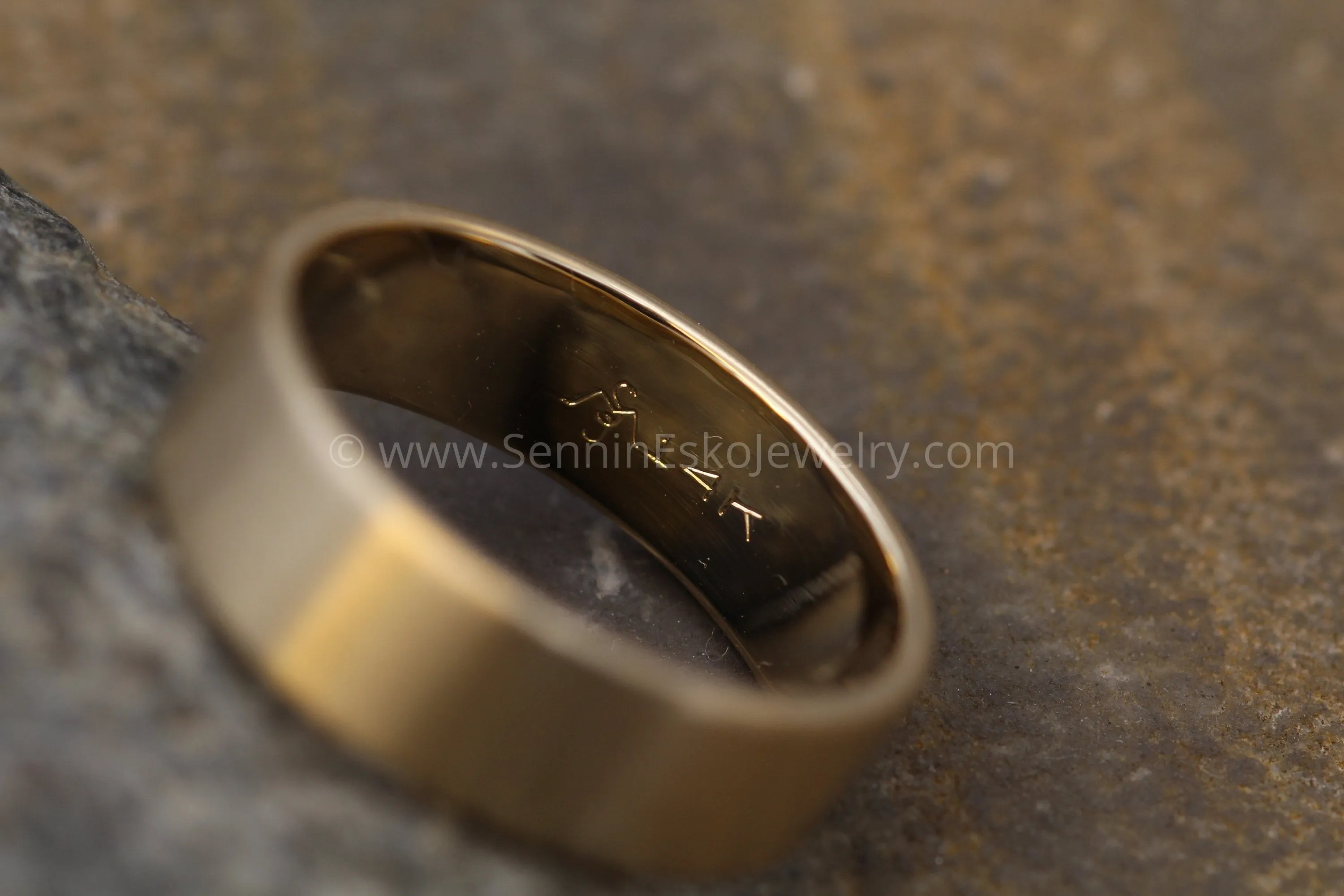 14kt Yellow 6x1.2mm Flat Band - Matte Finish
