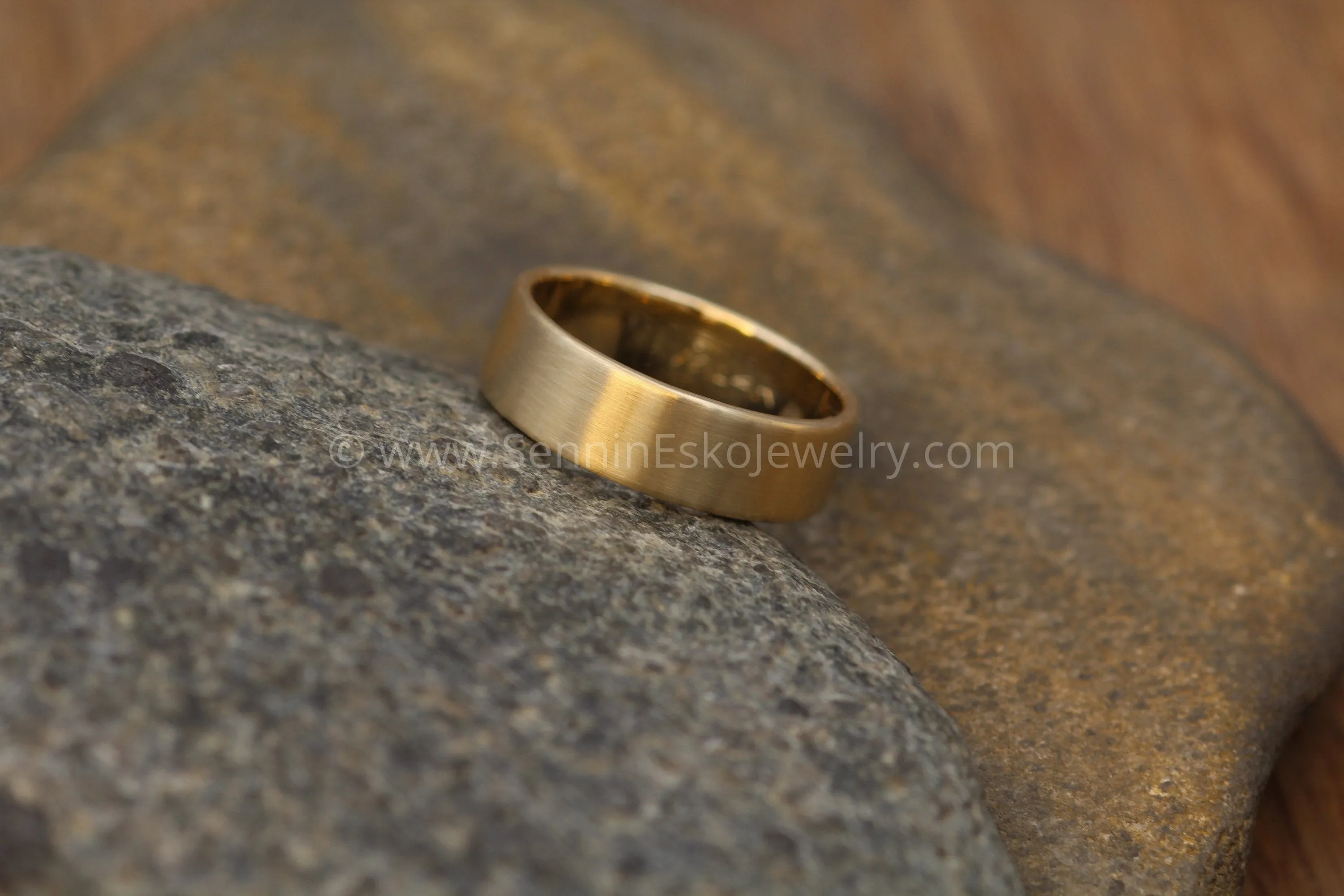 14kt Yellow 6x1.2mm Flat Band - Matte Finish