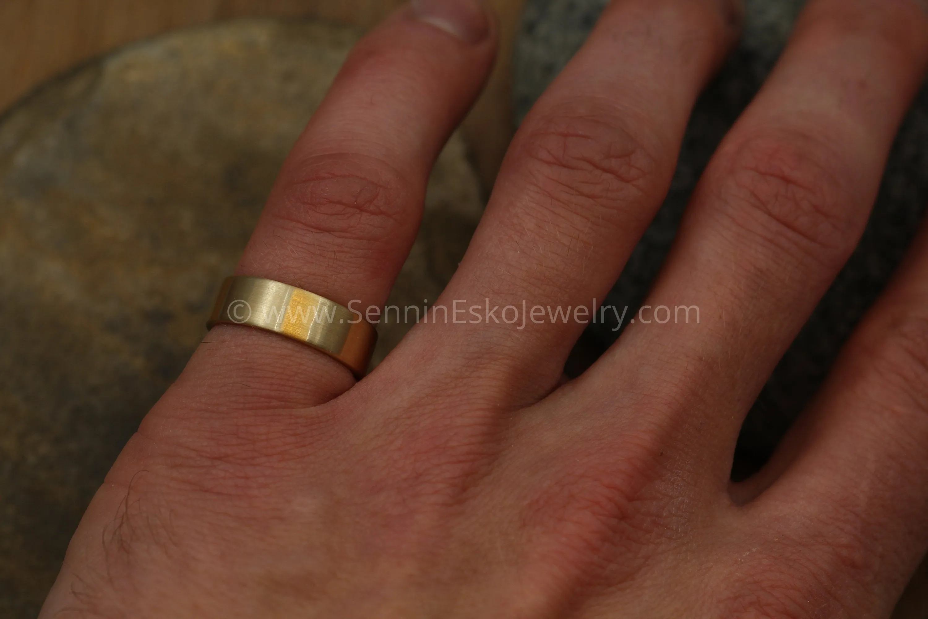 14kt Yellow 6x1.2mm Flat Band - Matte Finish