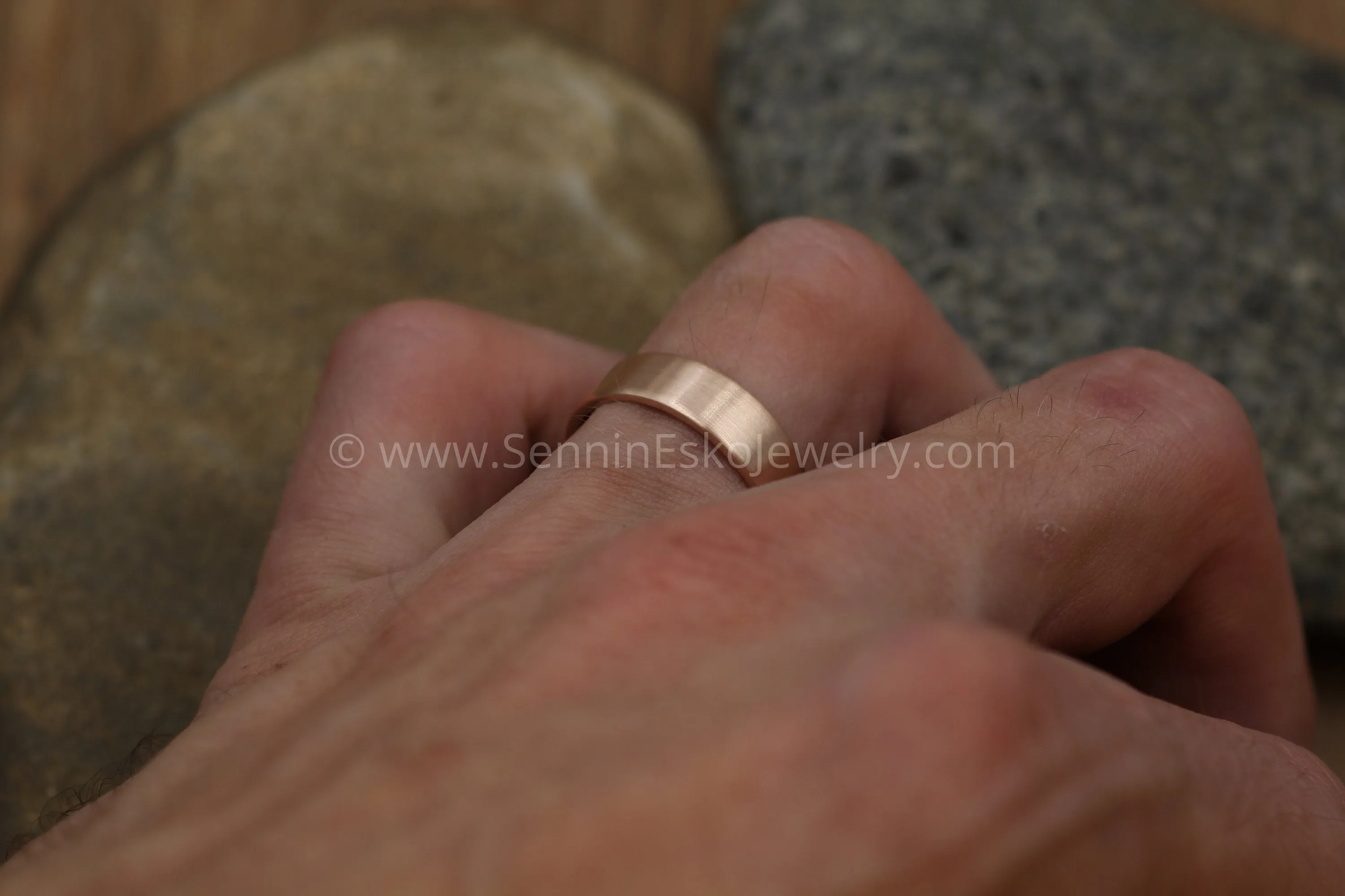 14kt Yellow 6x1.2mm Flat Band - Matte Finish