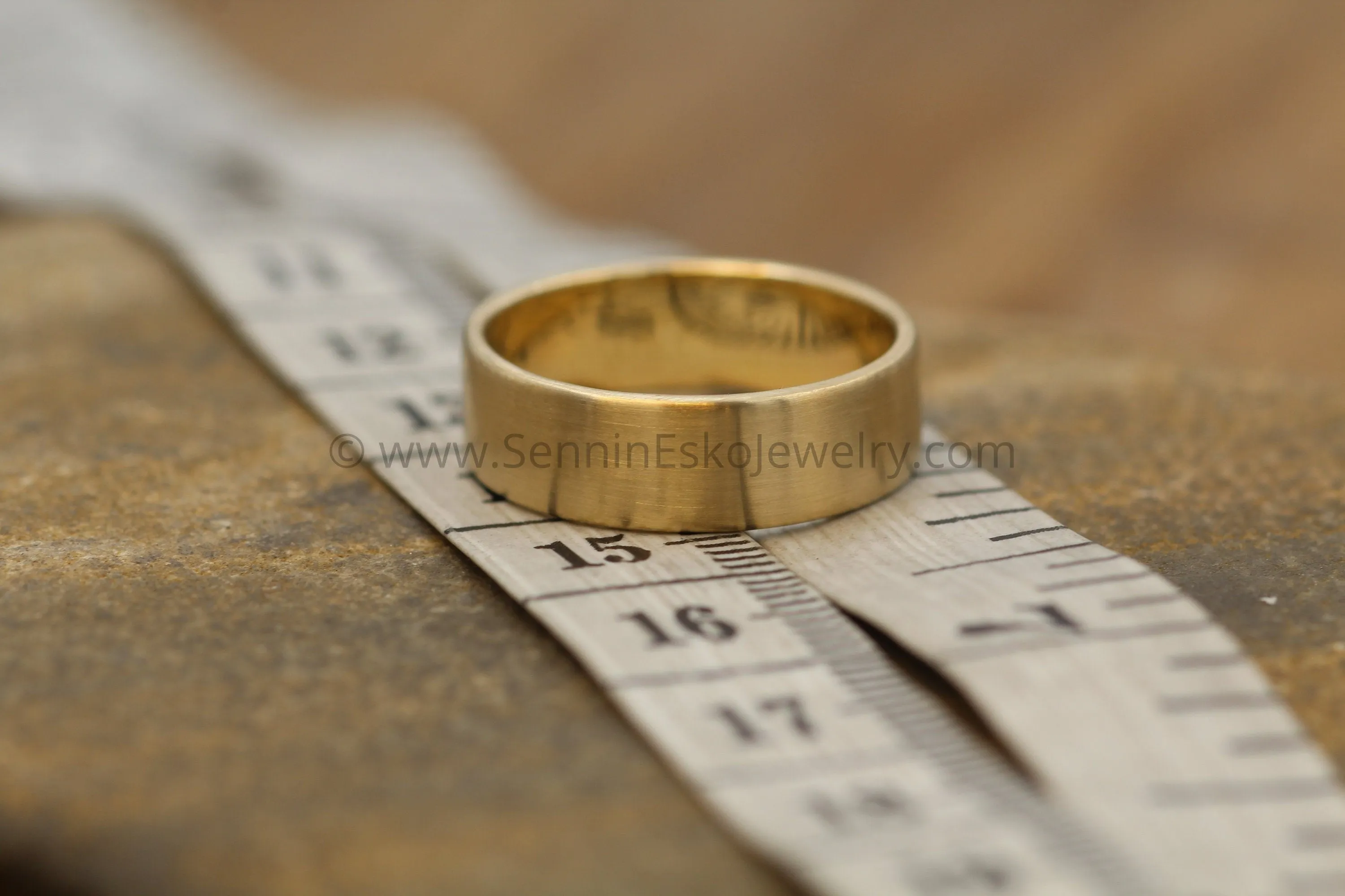 14kt Yellow 6x1.2mm Flat Band - Matte Finish