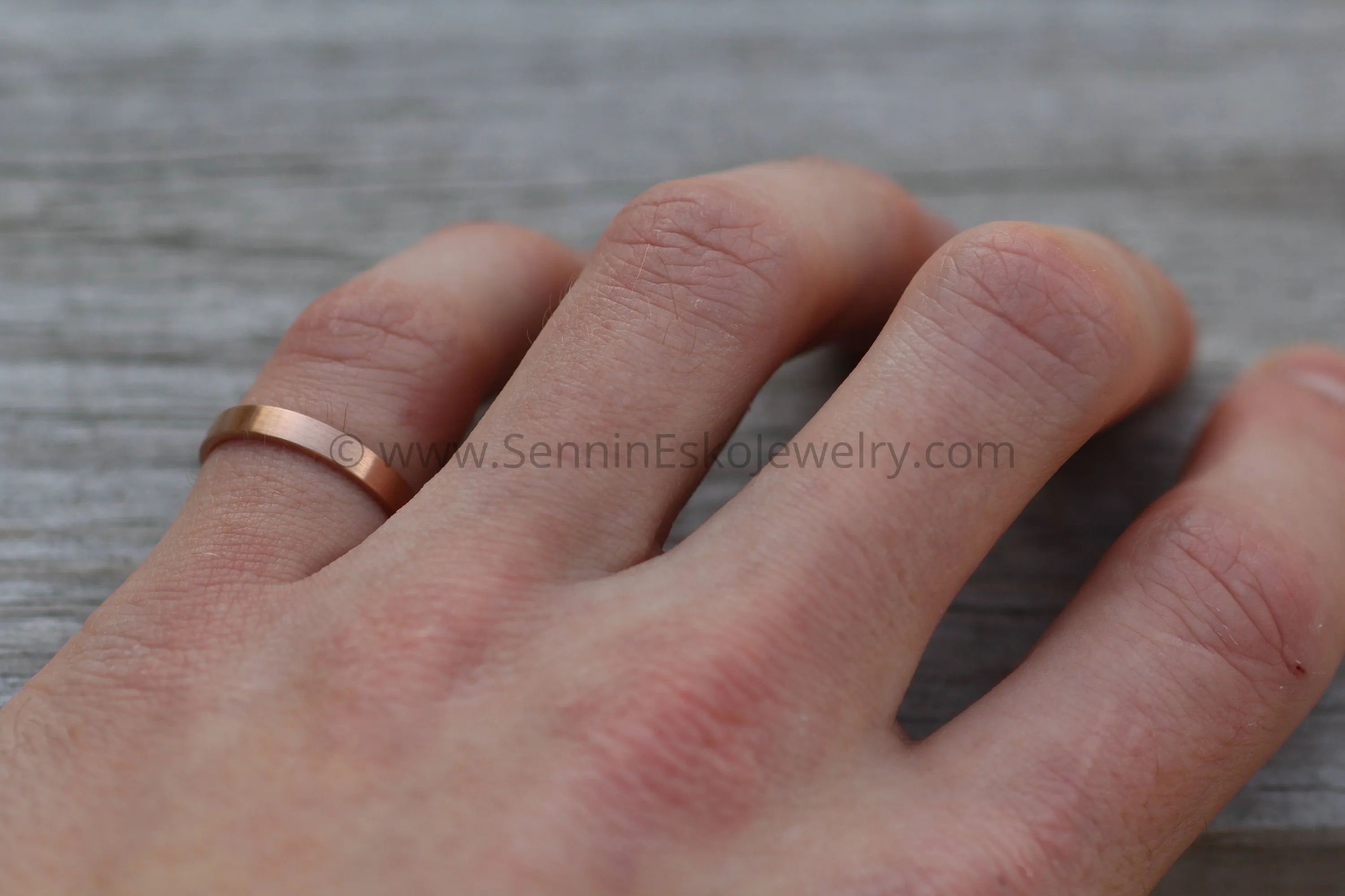 14kt Yellow Gold 3x1.2mm Flat Band - Matte Finish