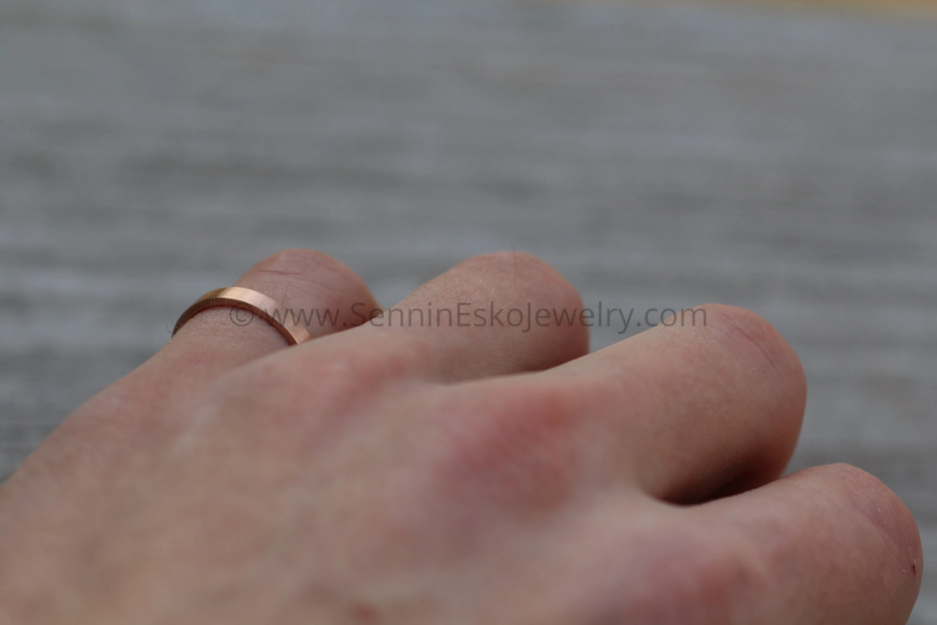 14kt Yellow Gold 3x1.2mm Flat Band - Matte Finish