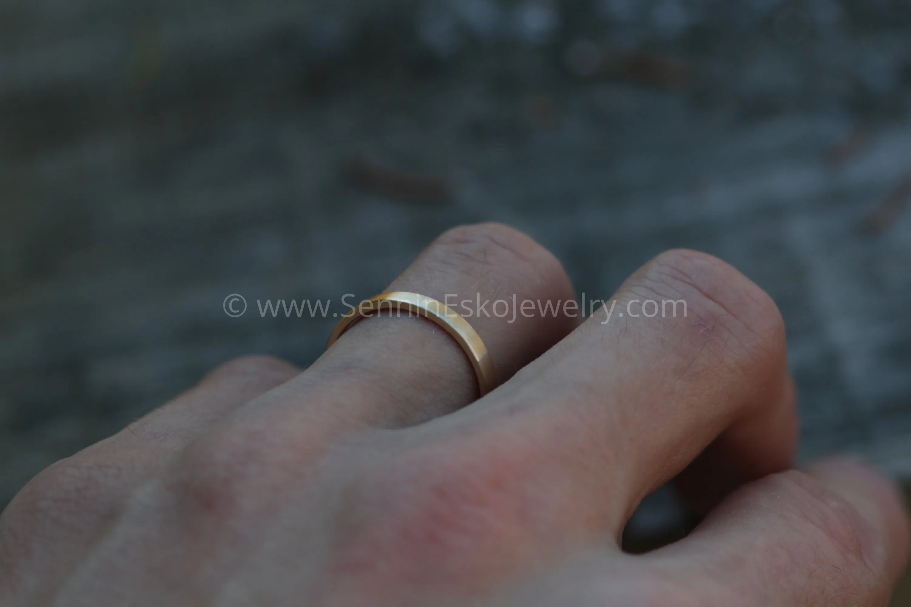 14kt Yellow Gold 3x1.2mm Flat Band - Matte Finish