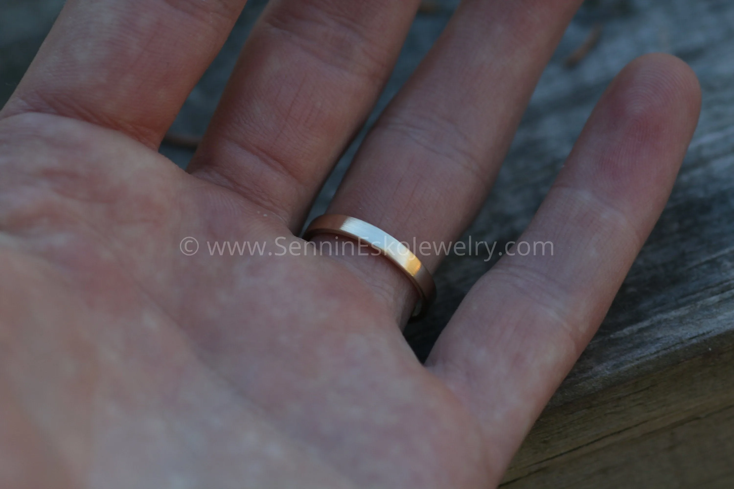 14kt Yellow Gold 3x1.2mm Flat Band - Matte Finish