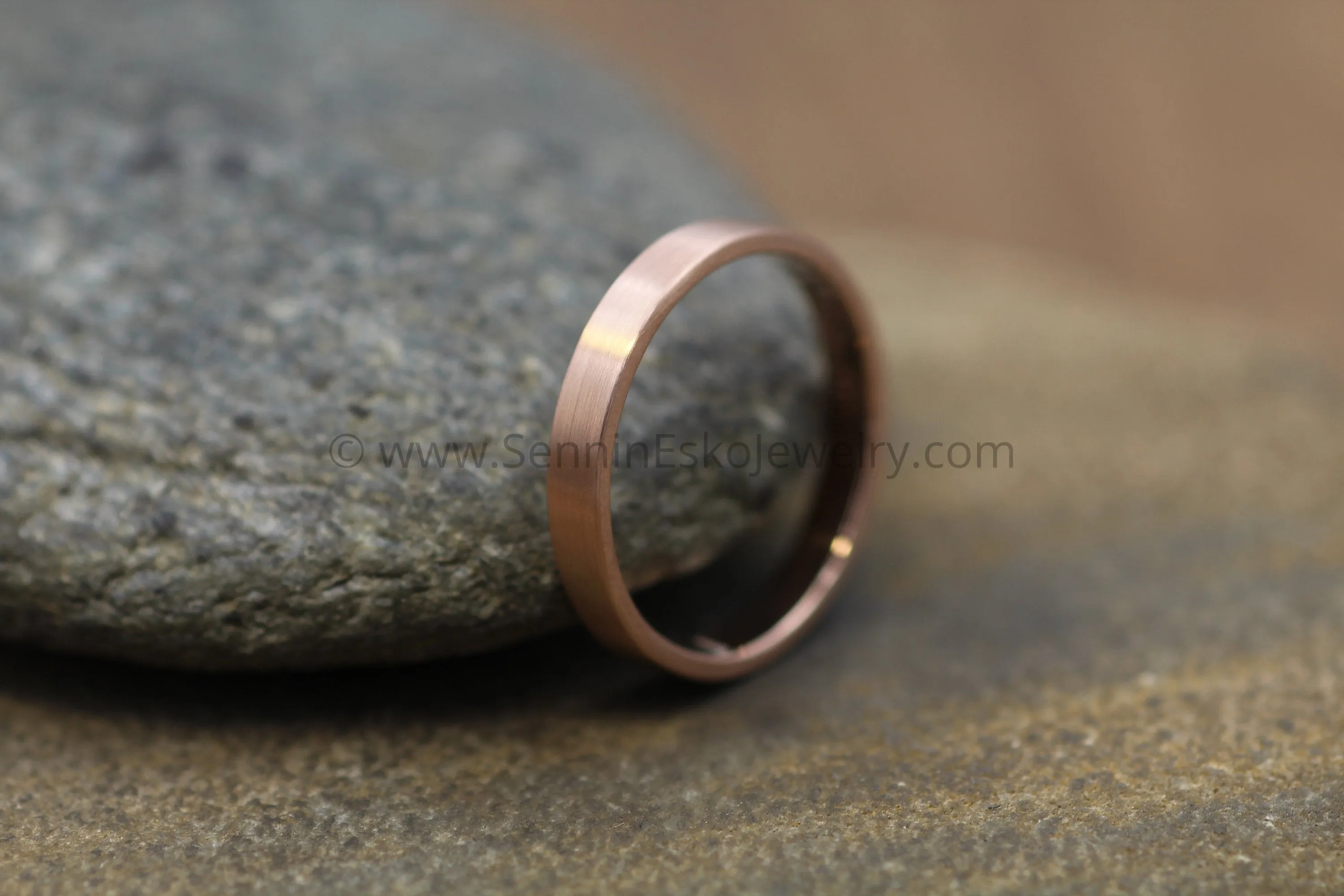 14kt Yellow Gold 3x1.2mm Flat Band - Matte Finish