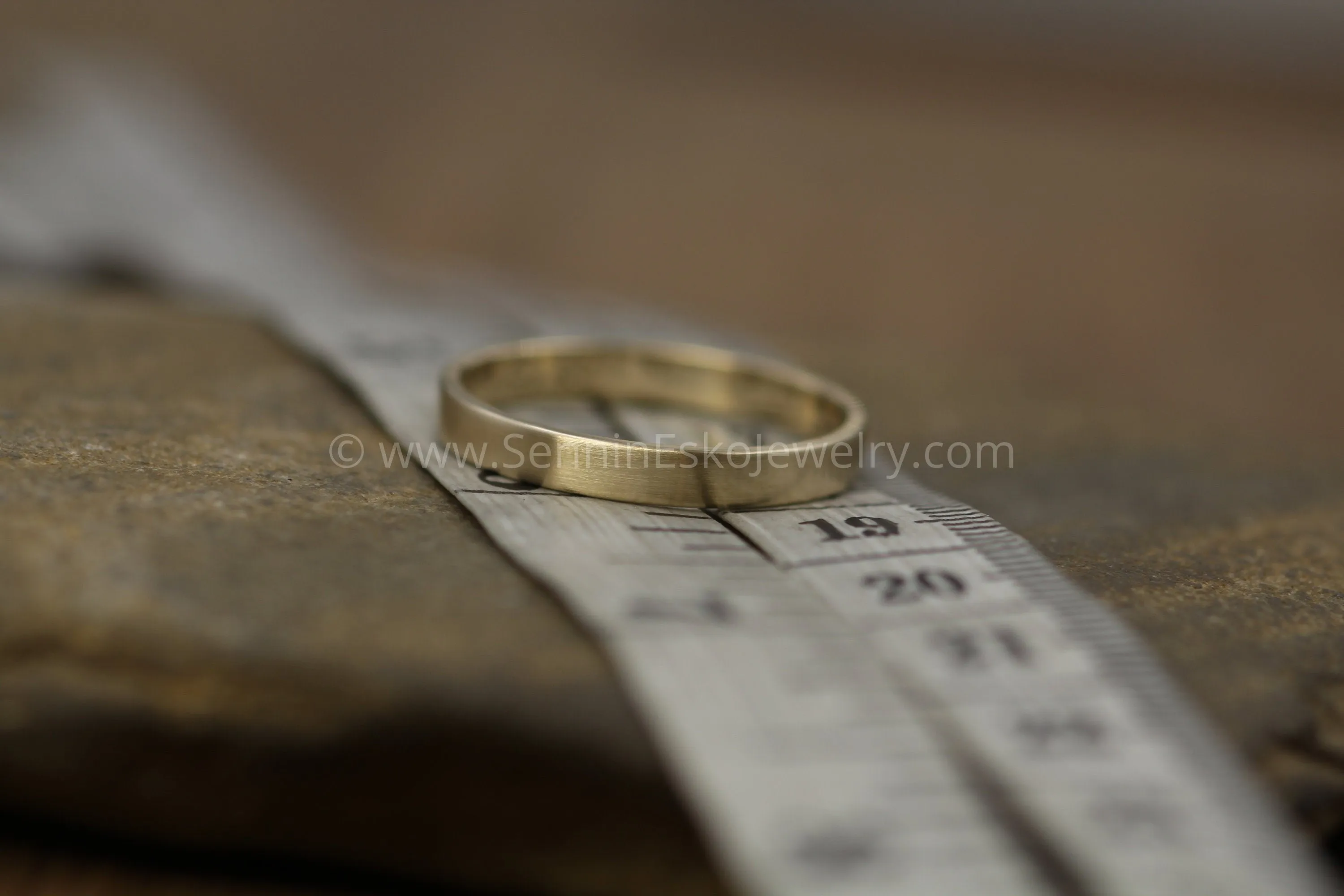 14kt Yellow Gold 3x1.2mm Flat Band - Matte Finish