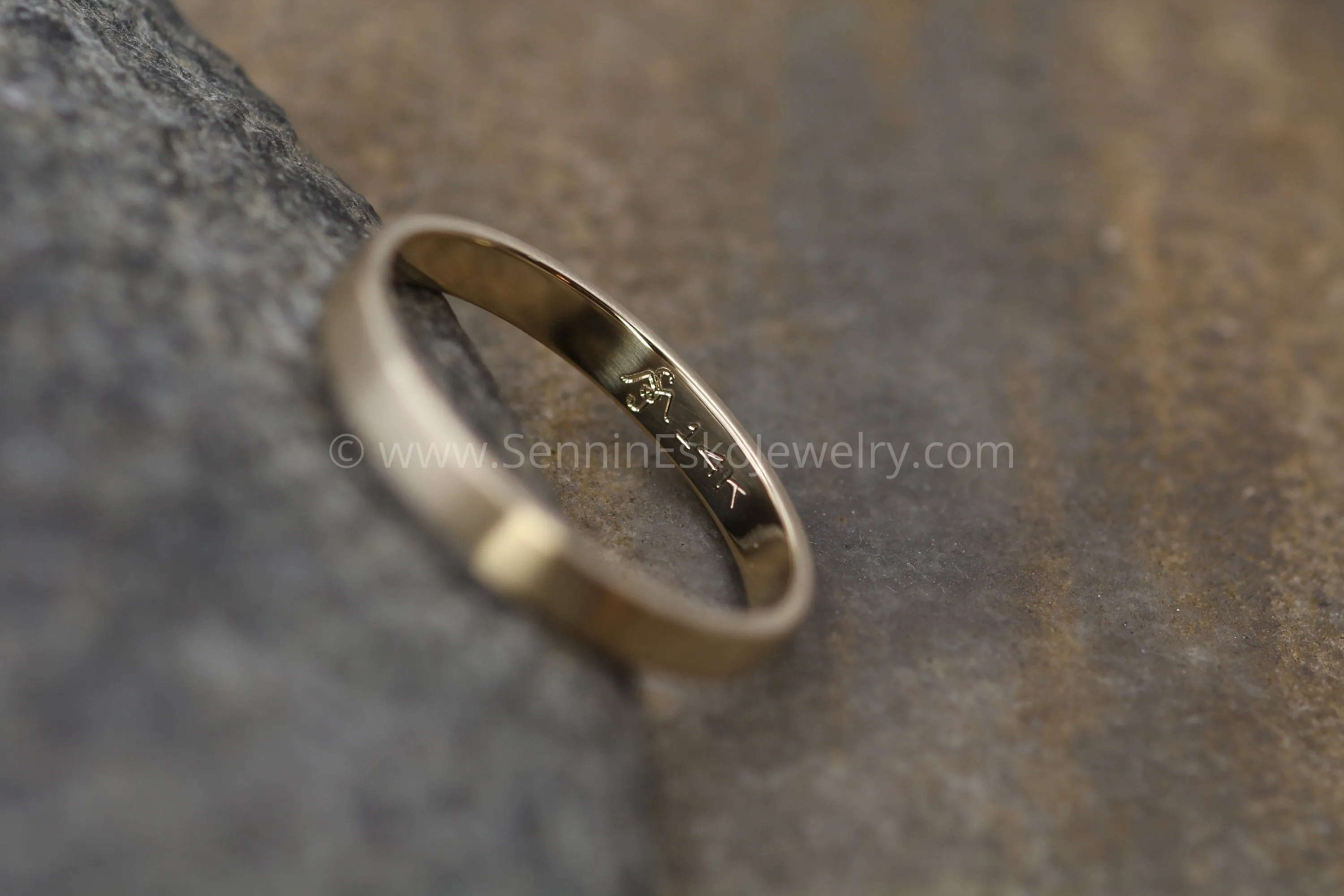 14kt Yellow Gold 3x1.2mm Flat Band - Matte Finish
