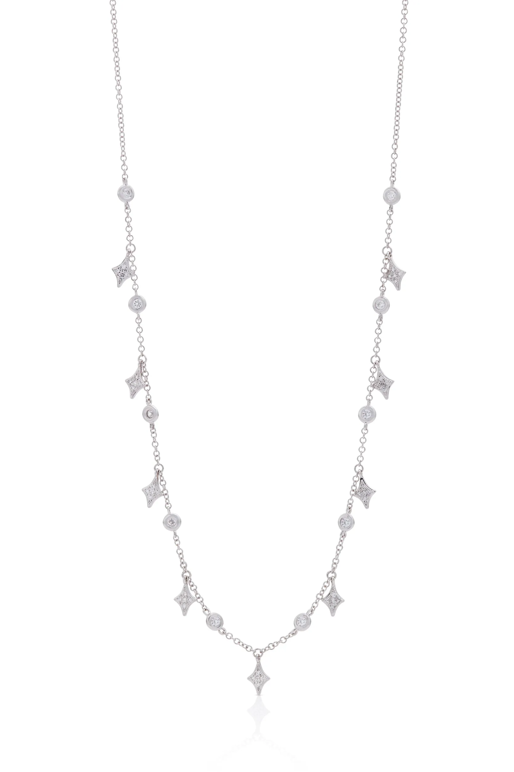 14KW Diamond Rhombus Drop Necklace