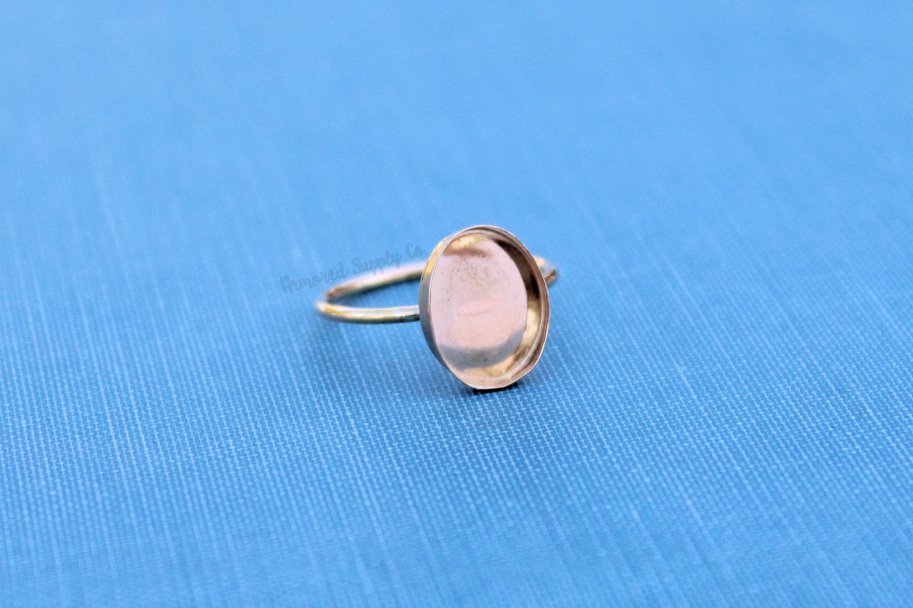 14x10mm Oval Gold Filled Bezel Cup Ring blank - 14g RING BAND