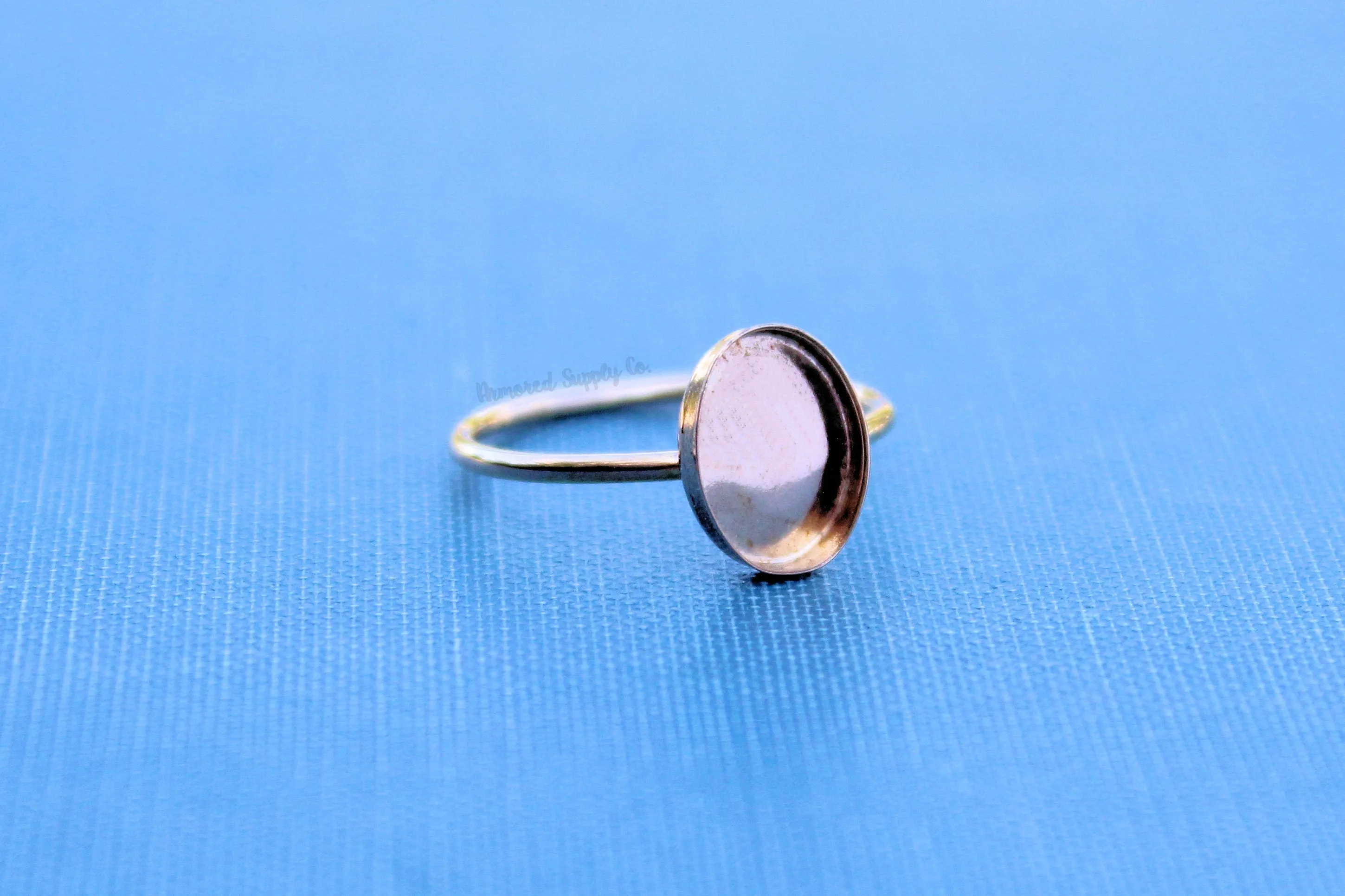 14x10mm Oval Gold Filled Bezel Cup Ring blank - 14g RING BAND