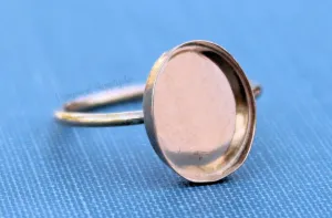 14x10mm Oval Gold Filled Bezel Cup Ring blank - 14g RING BAND