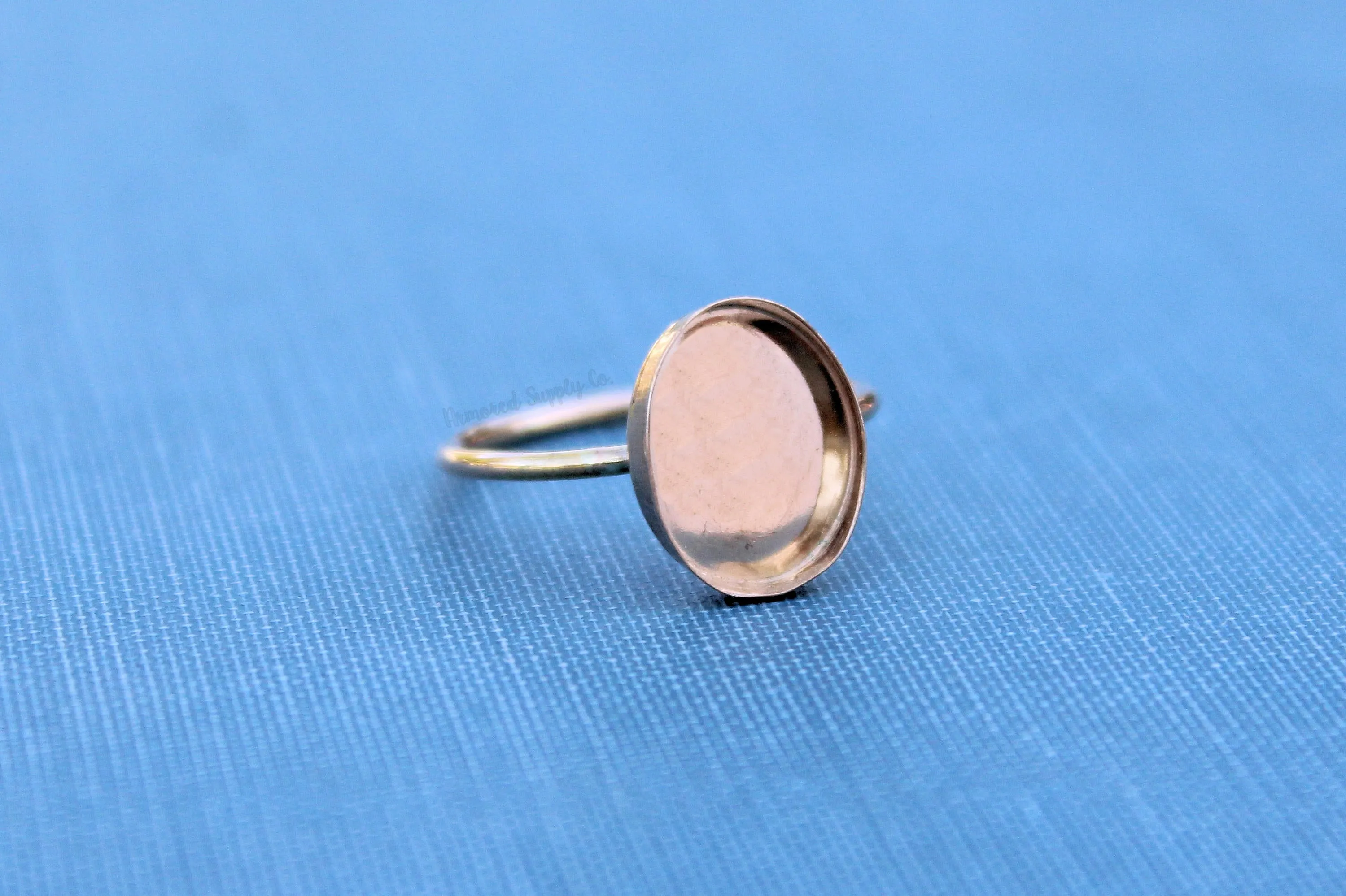 14x10mm Oval Gold Filled Bezel Cup Ring blank - 14g RING BAND