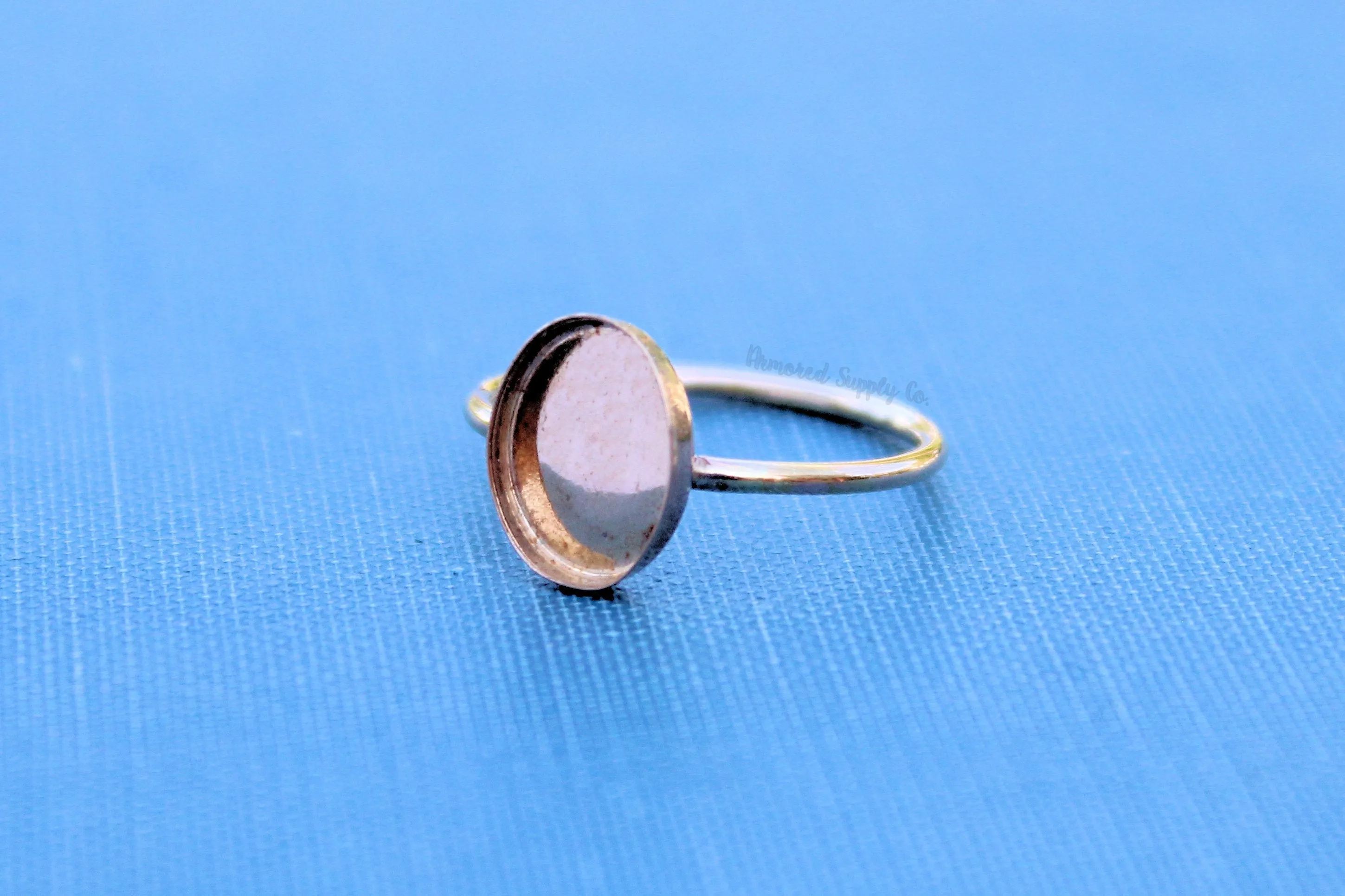 14x10mm Oval Gold Filled Bezel Cup Ring blank - 14g RING BAND