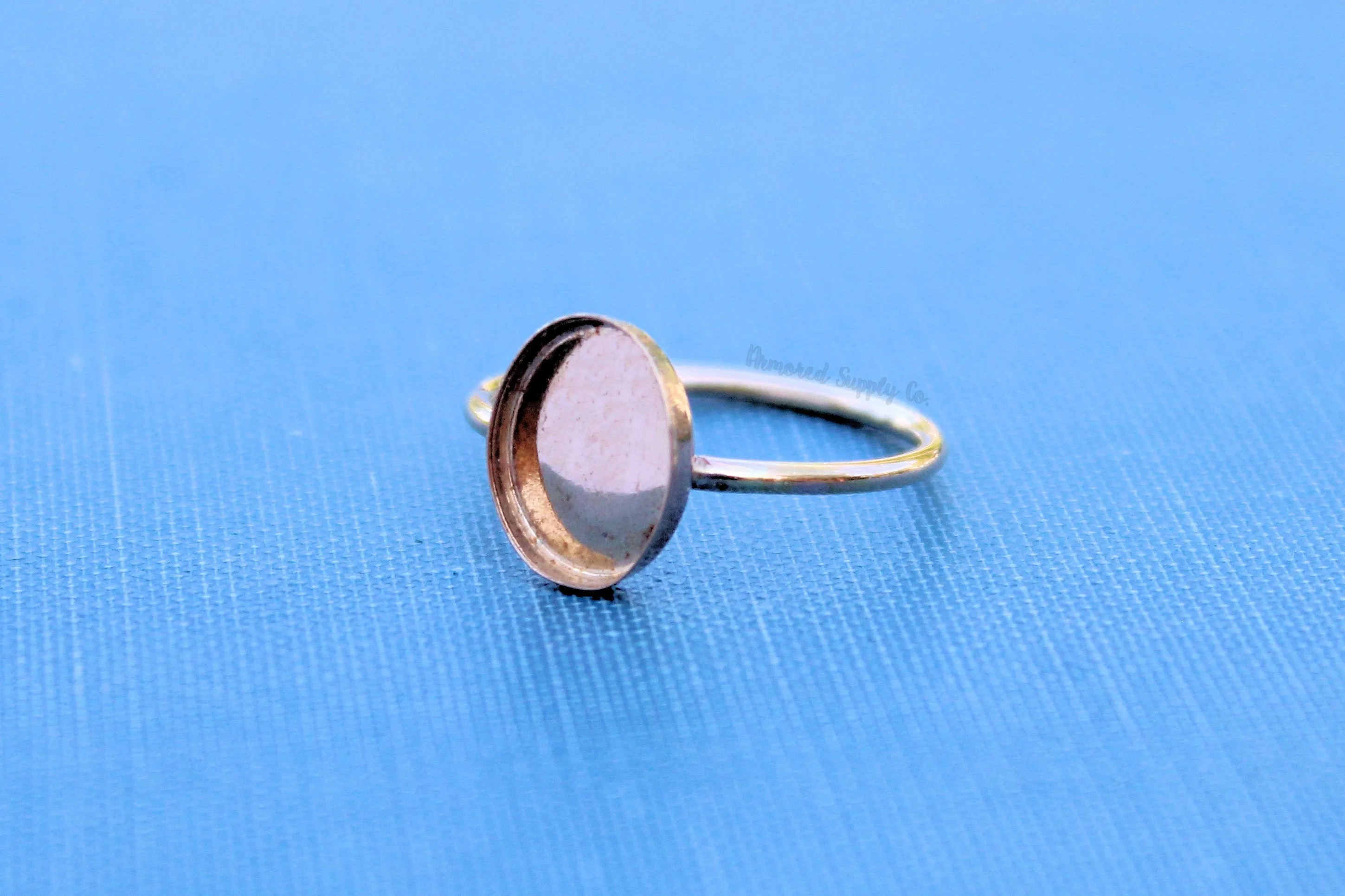 14x10mm Oval Gold Filled Bezel Cup Ring blank - 14g RING BAND