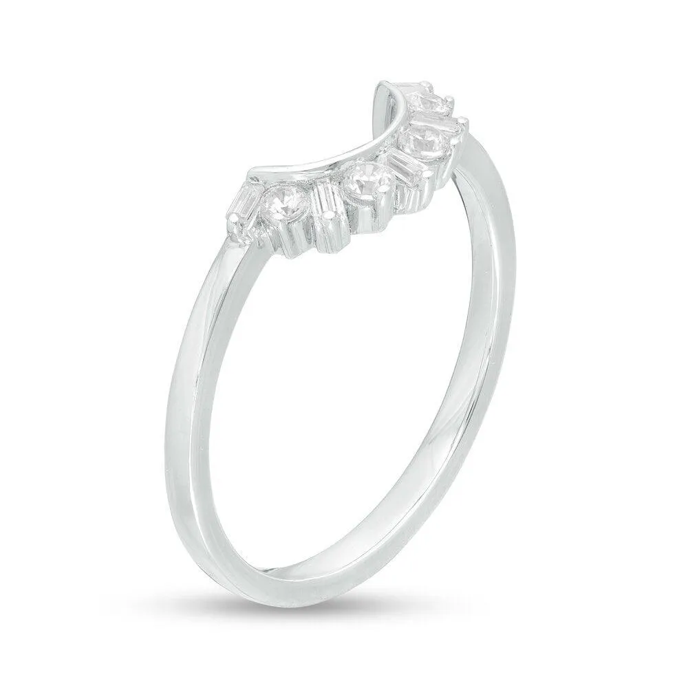 1/5 Cttw Diamond Art Deco Contour Anniversary Band in 14K White Gold (0.2 Ct, I-I2)