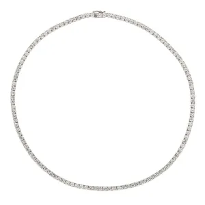 15.00 Carat Natural Diamond Tennis Necklace G SI 14K White Gold 16 inches