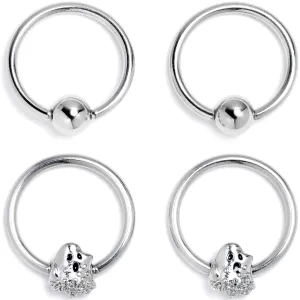 16 Gauge 3/8 Howling Ghost BCR Captive Ring Set of 4