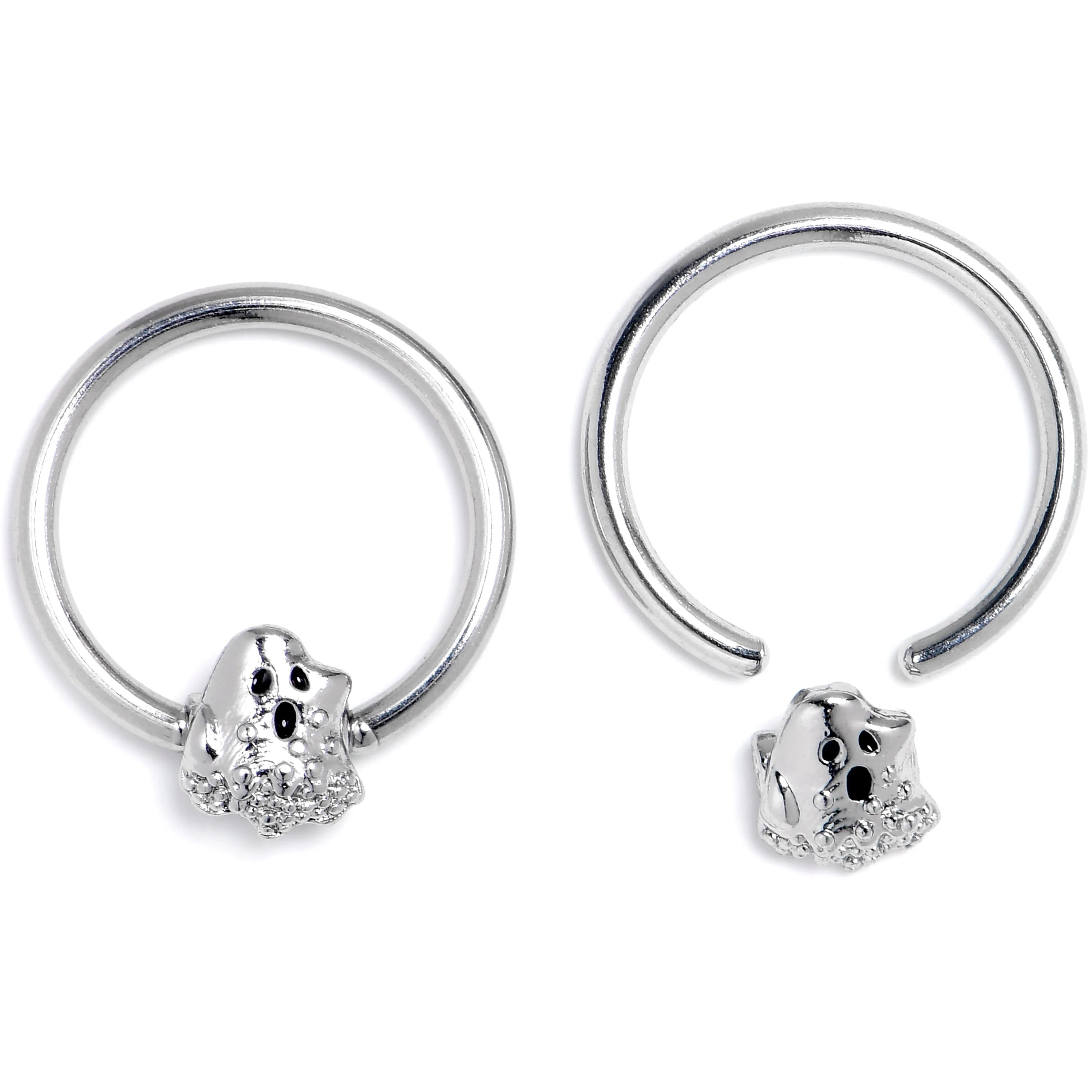 16 Gauge 3/8 Howling Ghost BCR Captive Ring Set of 4