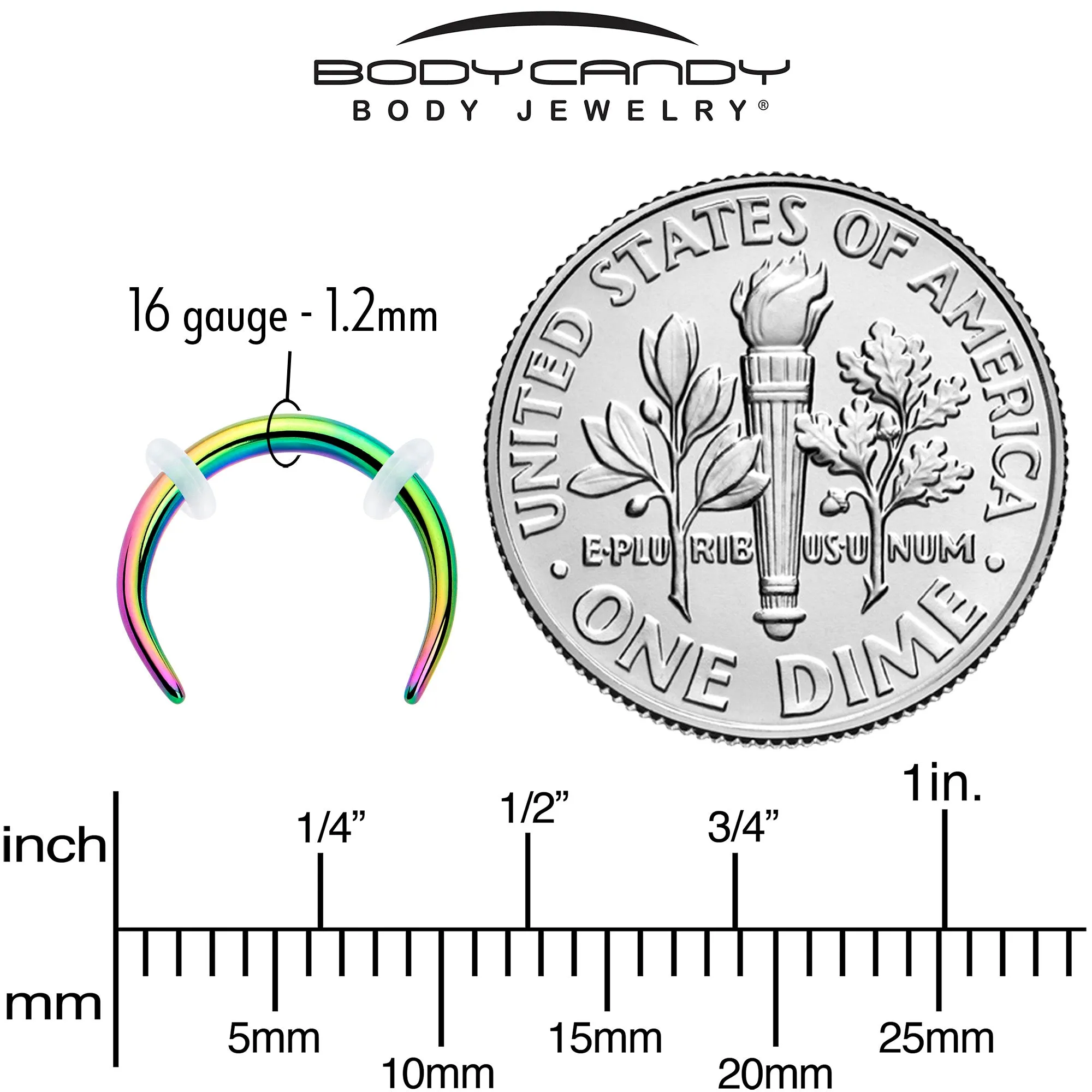 16 Gauge 5/16 Rainbow Pincher Crescent Taper